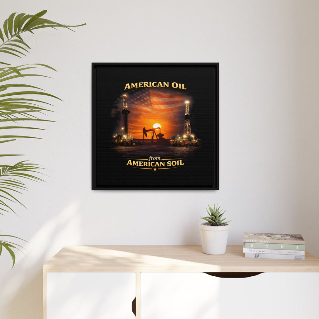 Oil Field - Framed Matte Canvas Wall Art