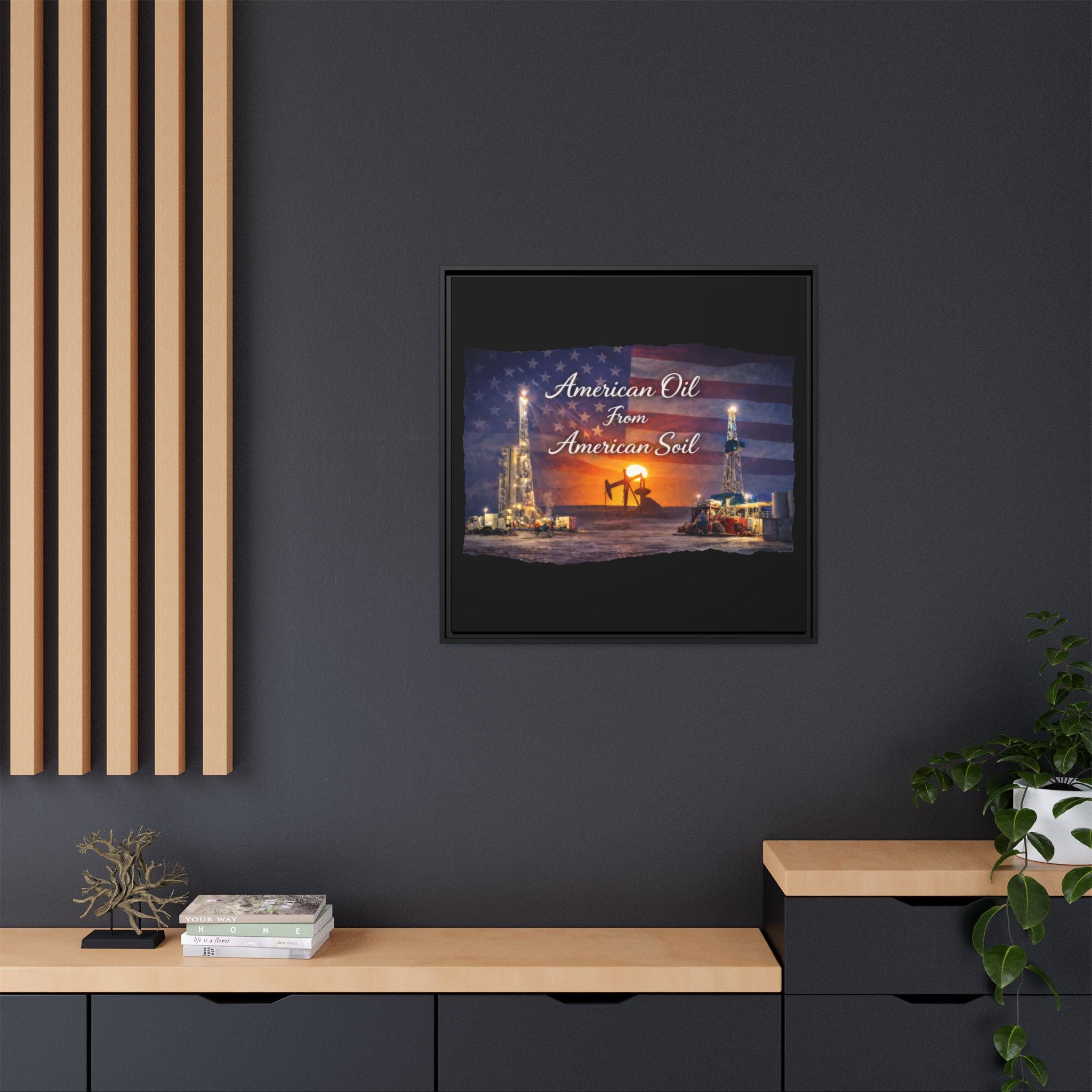 Flag Field - Framed Matte Canvas Wall Art