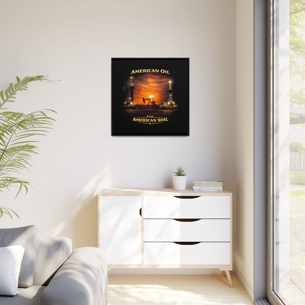 Oil Field - Framed Matte Canvas Wall Art