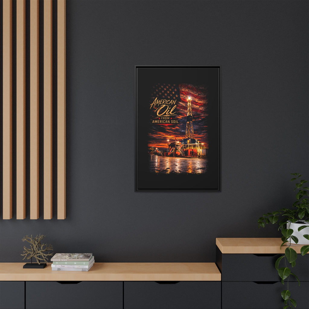 Ice Rig - Framed Matte Canvas Wall Art