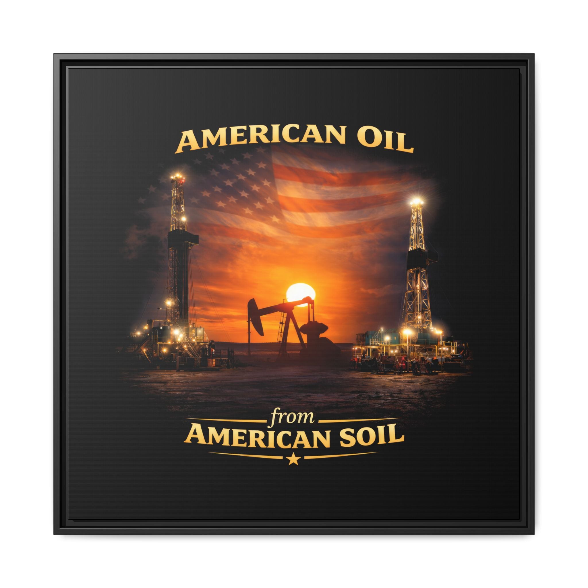 Oil Field - Framed Matte Canvas Wall Art