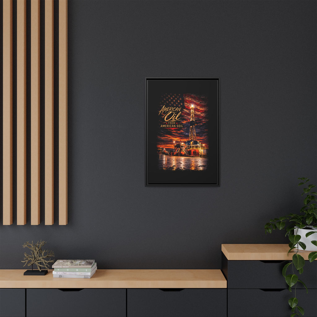 Ice Rig - Framed Matte Canvas Wall Art