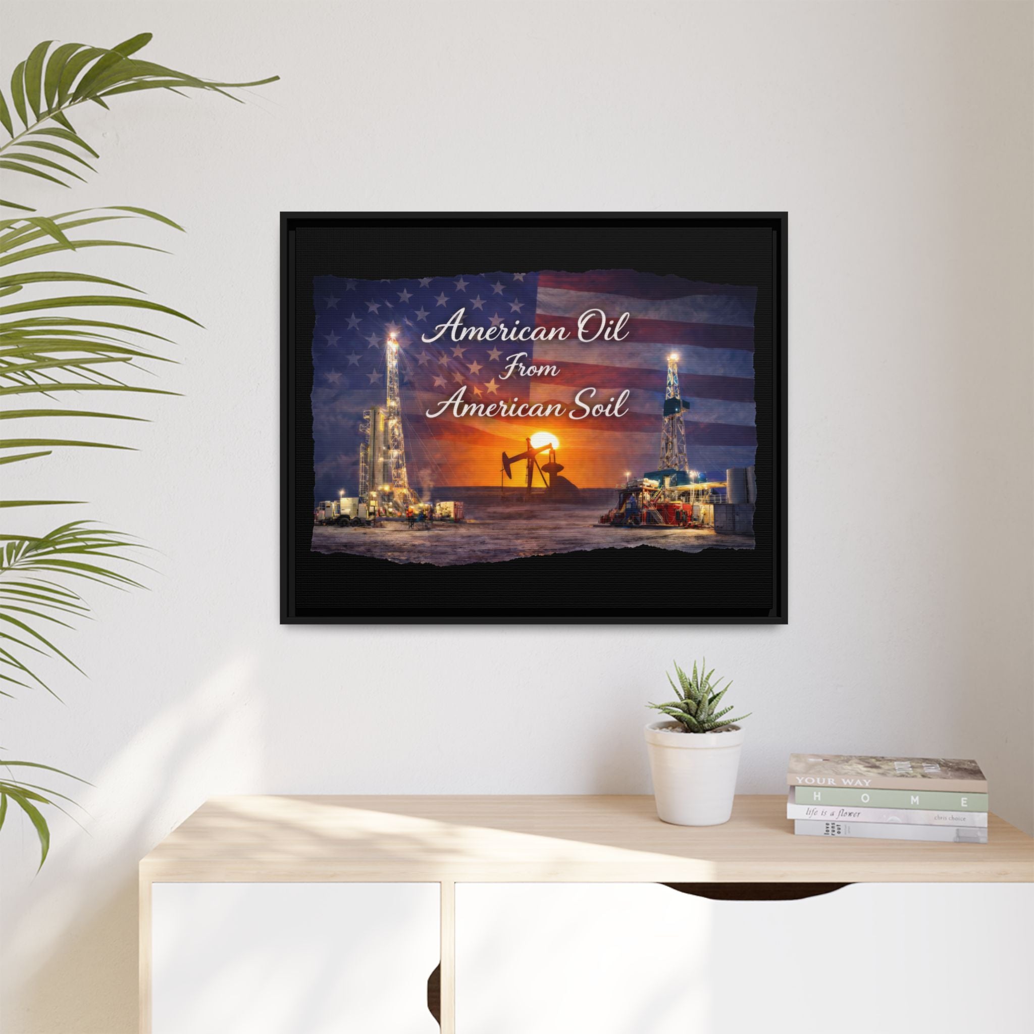 Flag Field - Framed Matte Canvas Wall Art