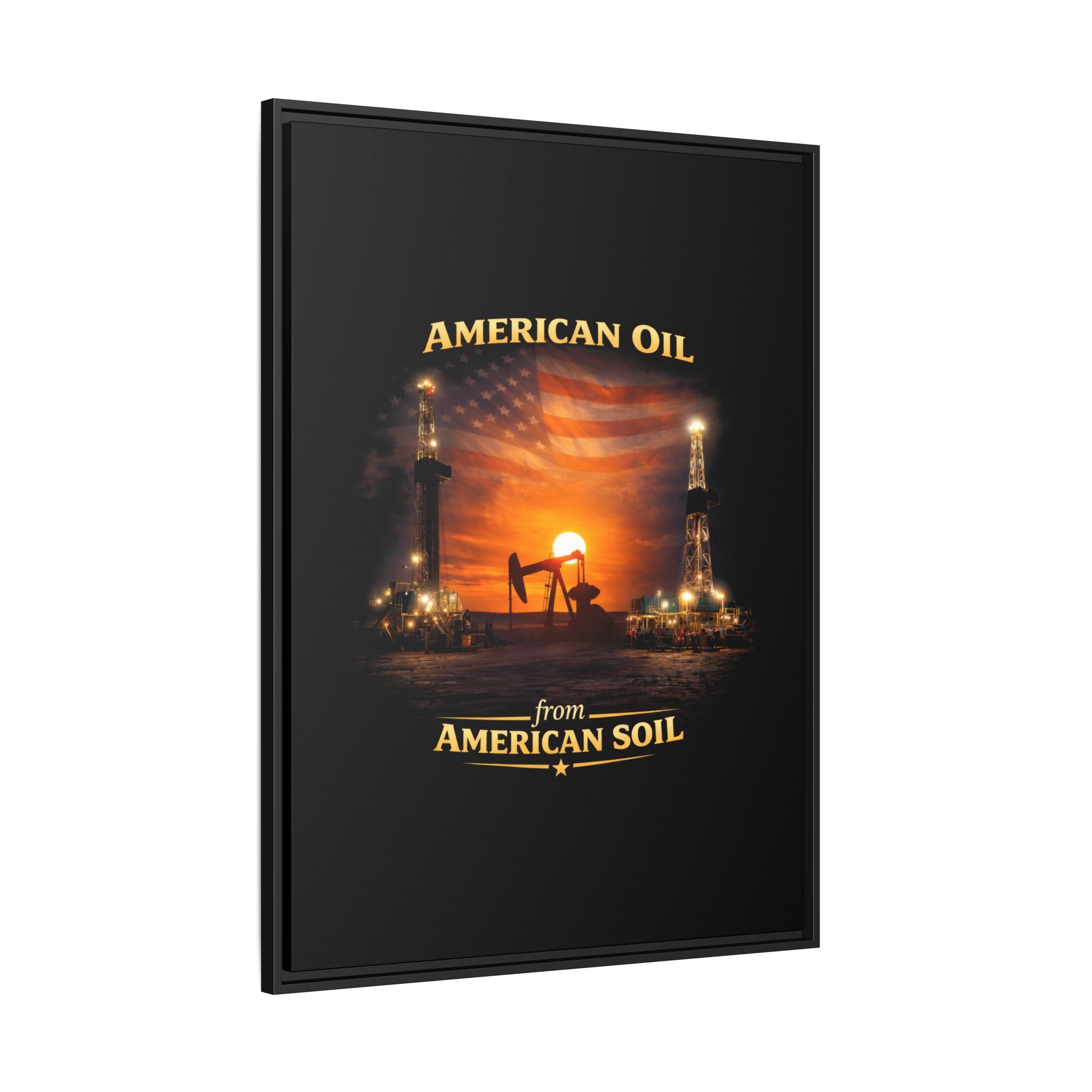 Oil Field - Framed Matte Canvas Wall Art