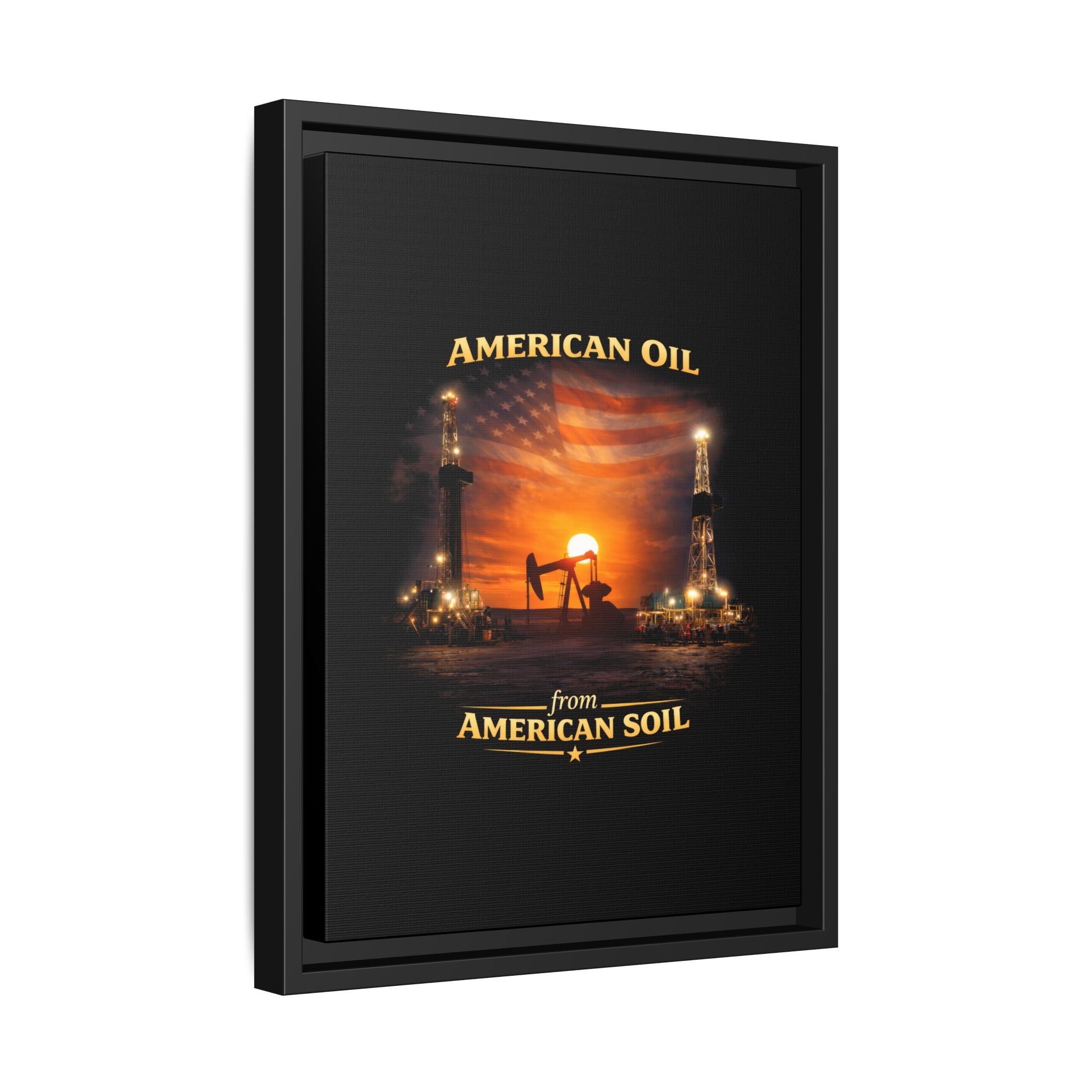 Oil Field - Framed Matte Canvas Wall Art