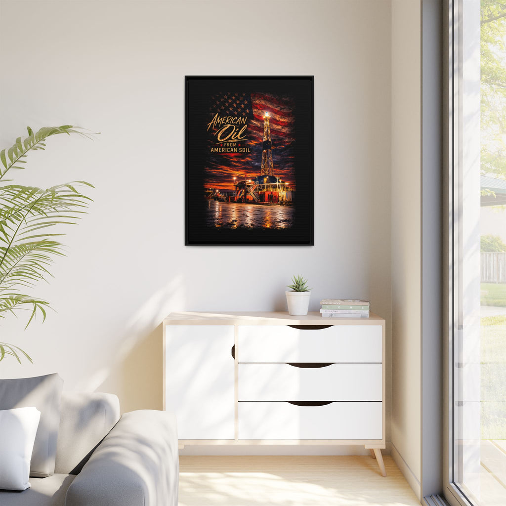 Ice Rig - Framed Matte Canvas Wall Art