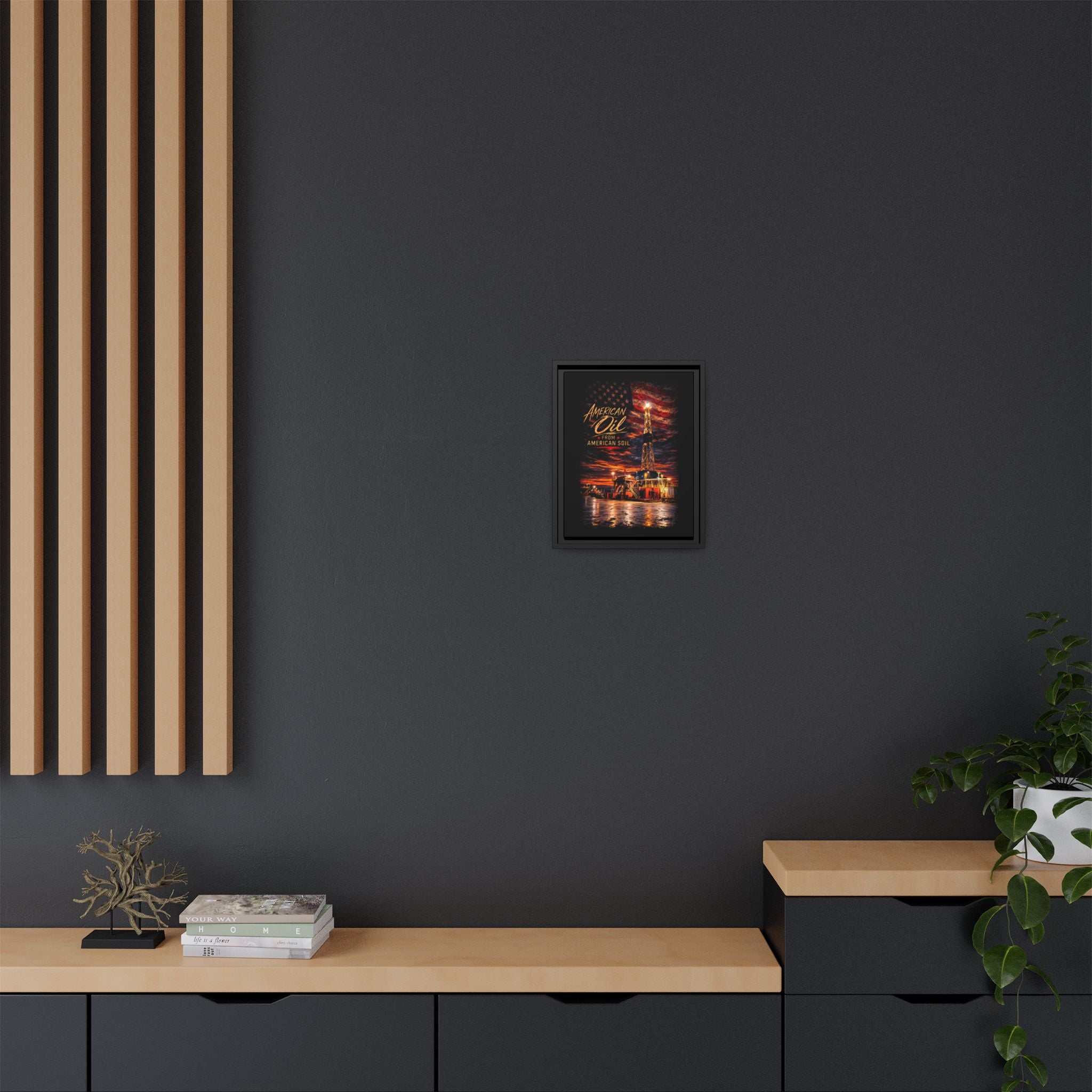 Ice Rig - Framed Matte Canvas Wall Art