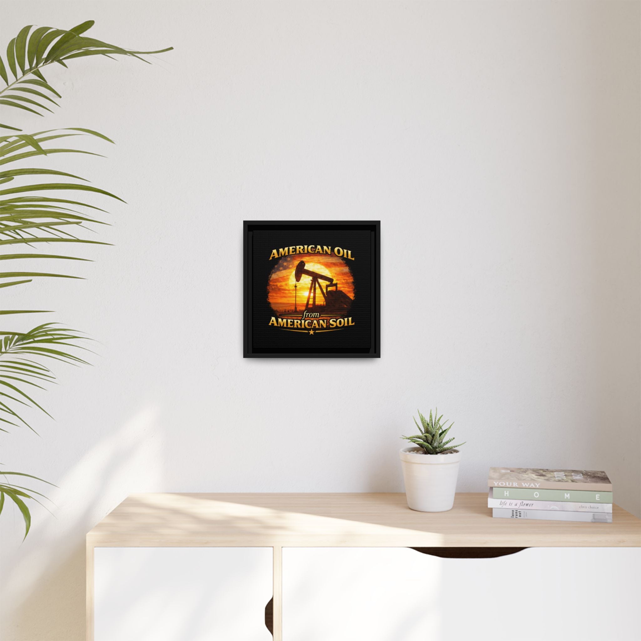 American Oil from American Soil - Framed Matte Canvas Wall Art