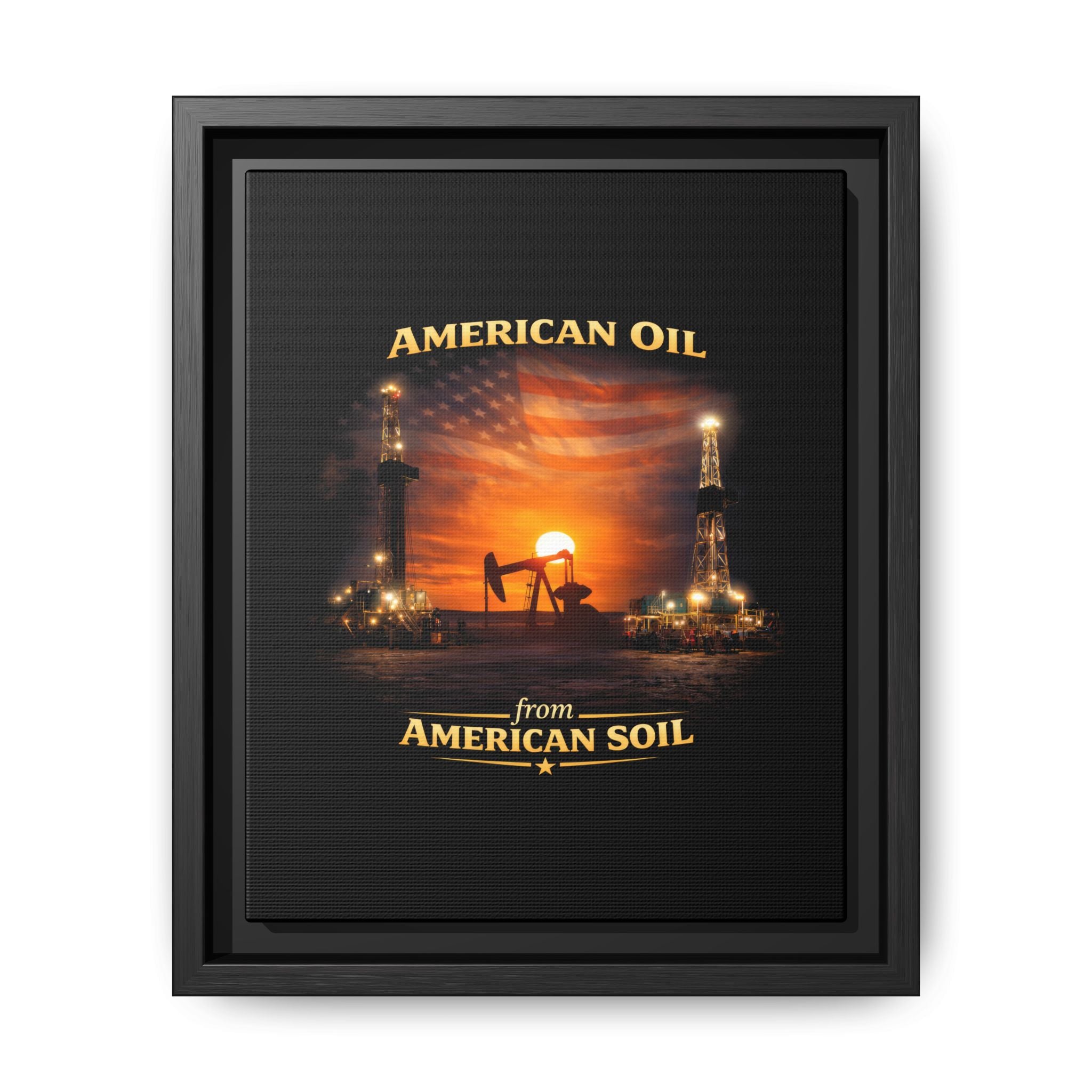 Oil Field - Framed Matte Canvas Wall Art
