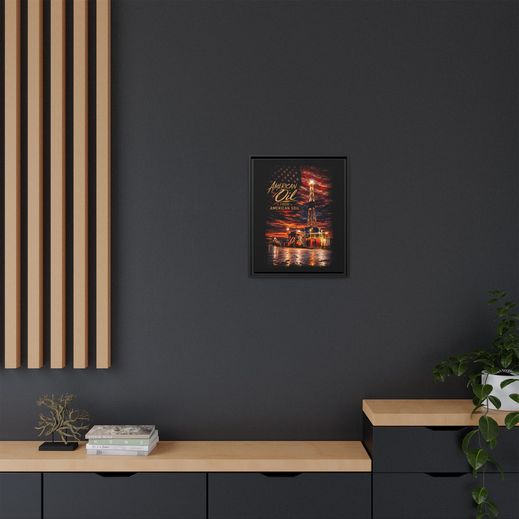 Ice Rig - Framed Matte Canvas Wall Art