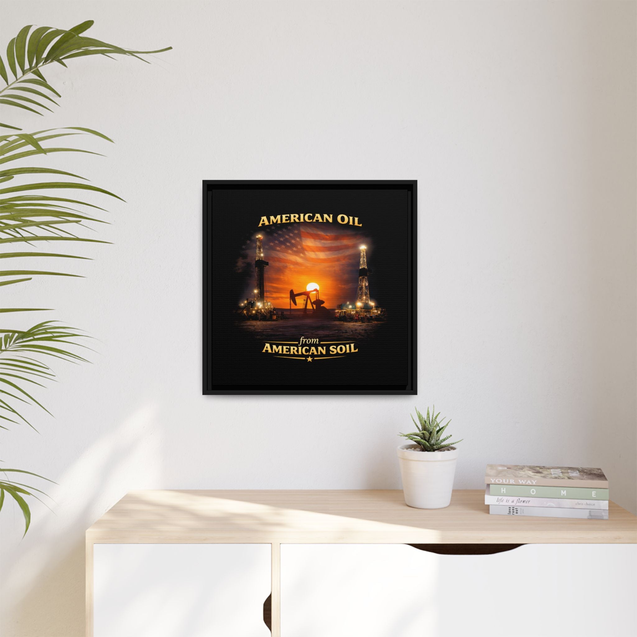 Oil Field - Framed Matte Canvas Wall Art