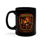 CFgear Crew Roughneck 11oz Black Coffee Mug — 'American Oil from American Soil' Patriotic Oilfield Design