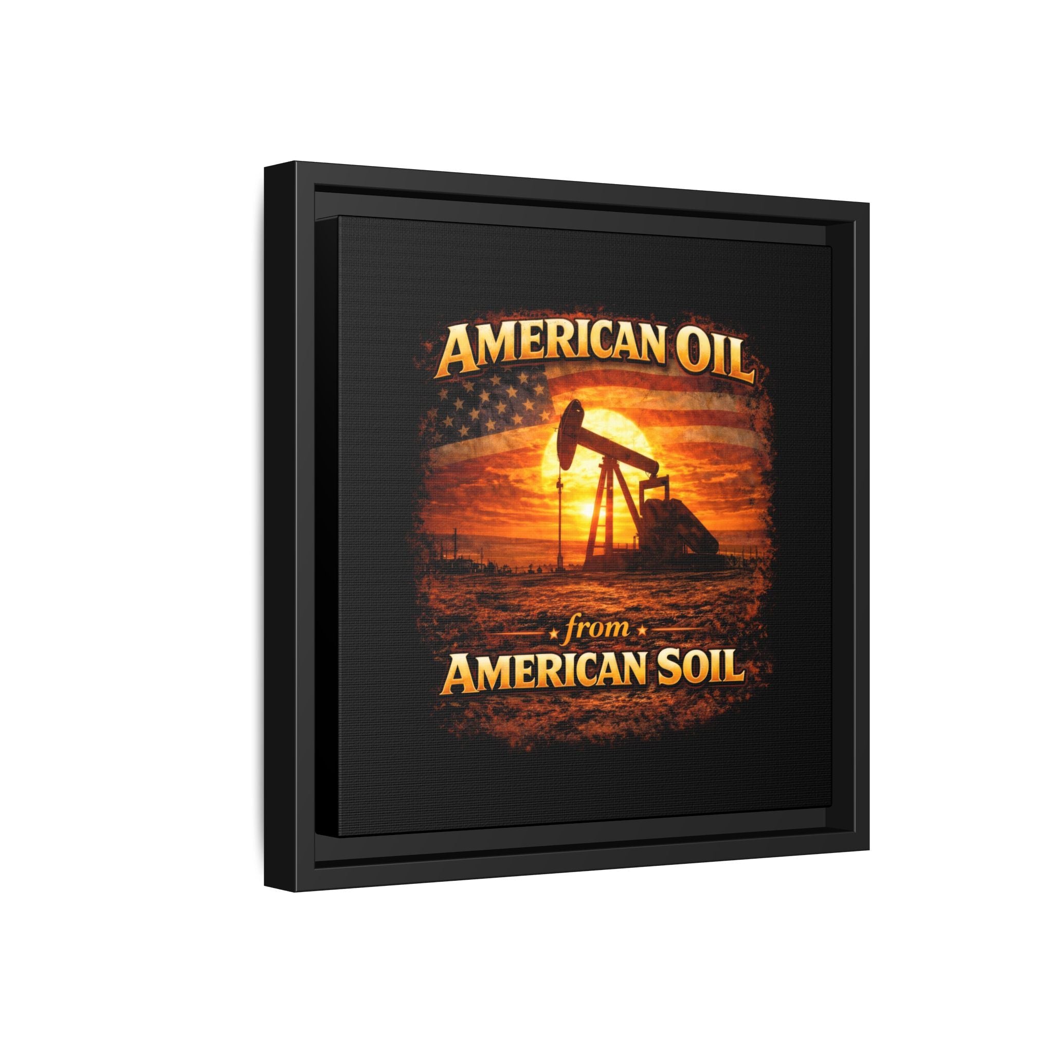 Pump Jack - Framed Matte Canvas Wall Art