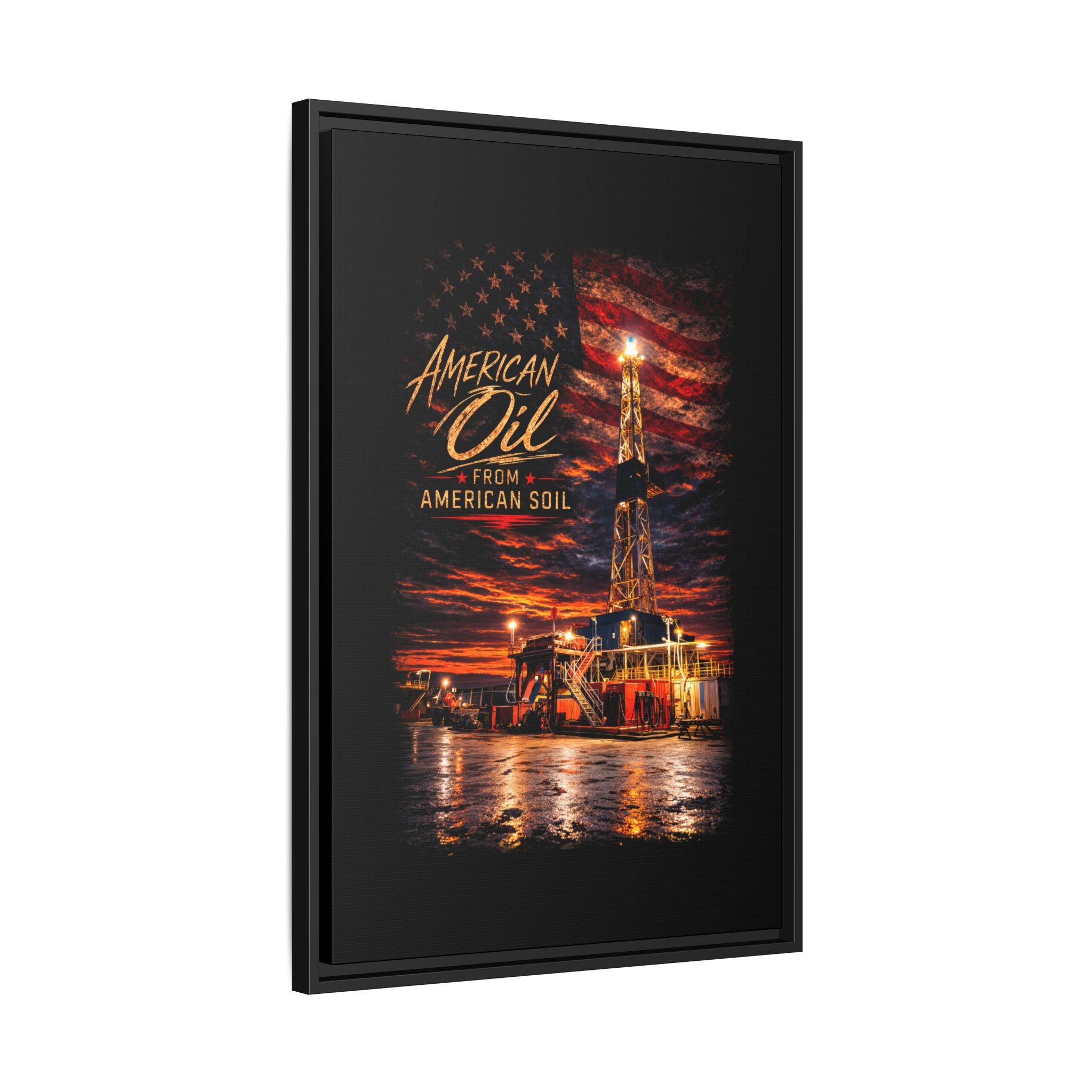 Ice Rig - Framed Matte Canvas Wall Art