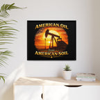 American Oil from American Soil - Framed Matte Canvas Wall Art