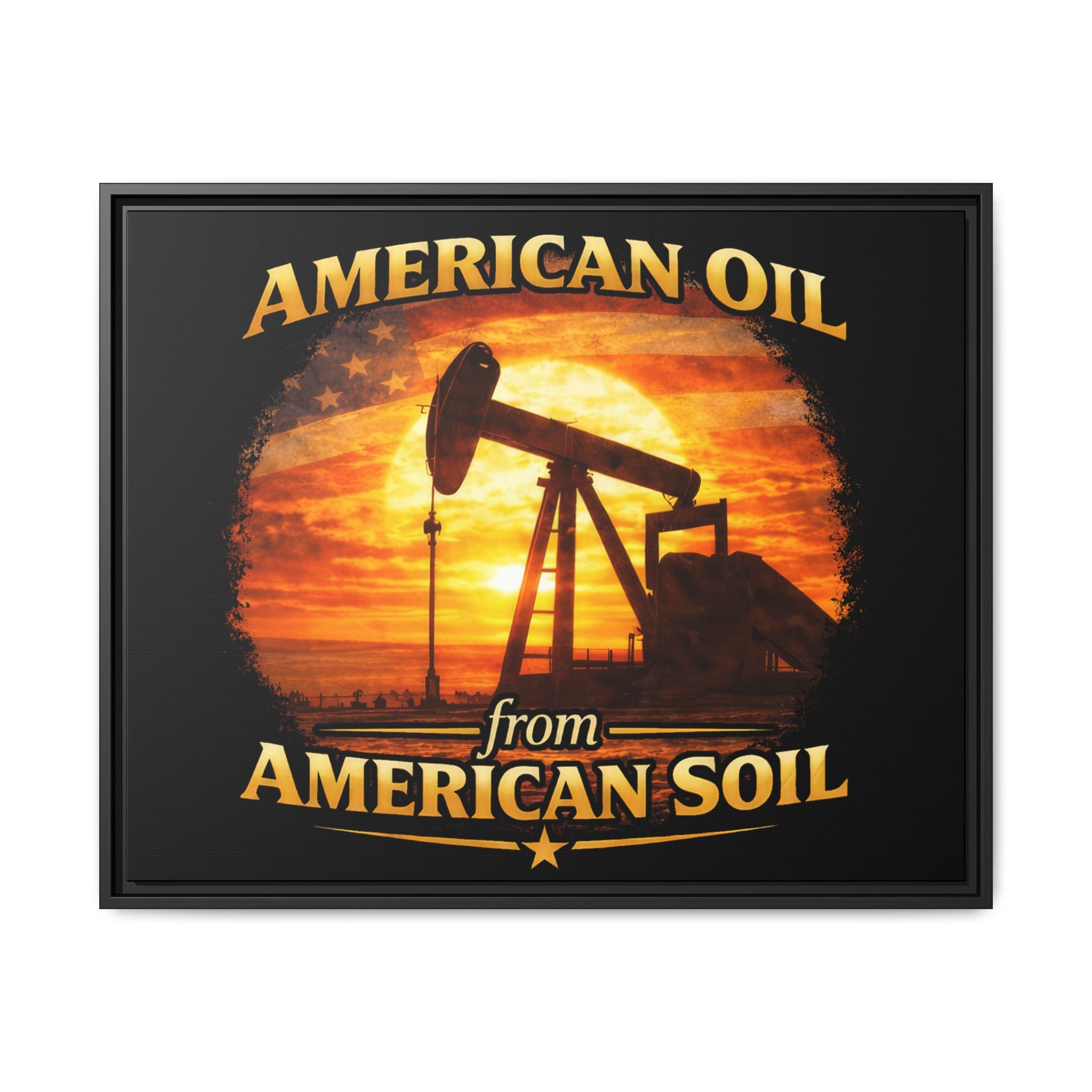 American Oil from American Soil - Framed Matte Canvas Wall Art