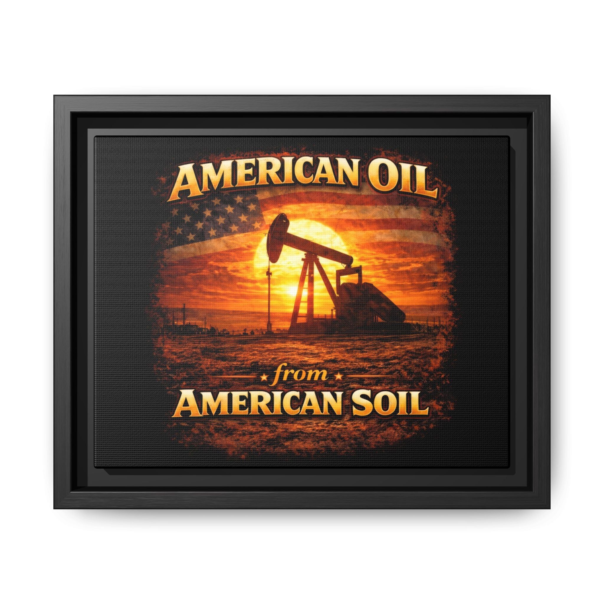 Pump Jack - Framed Matte Canvas Wall Art