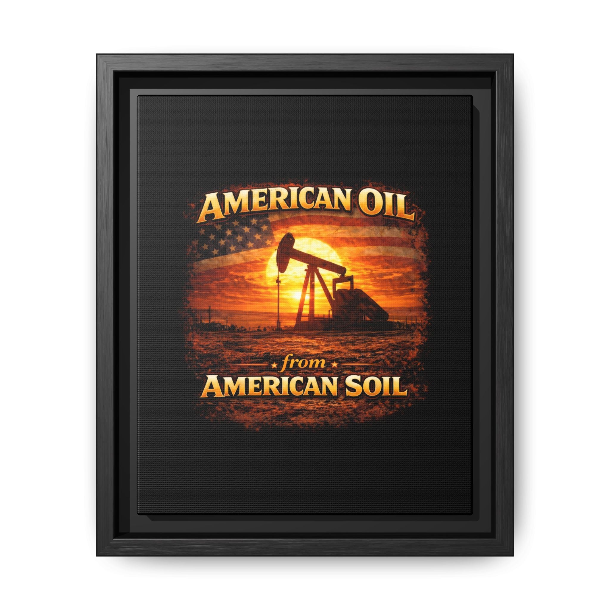 Pump Jack - Framed Matte Canvas Wall Art