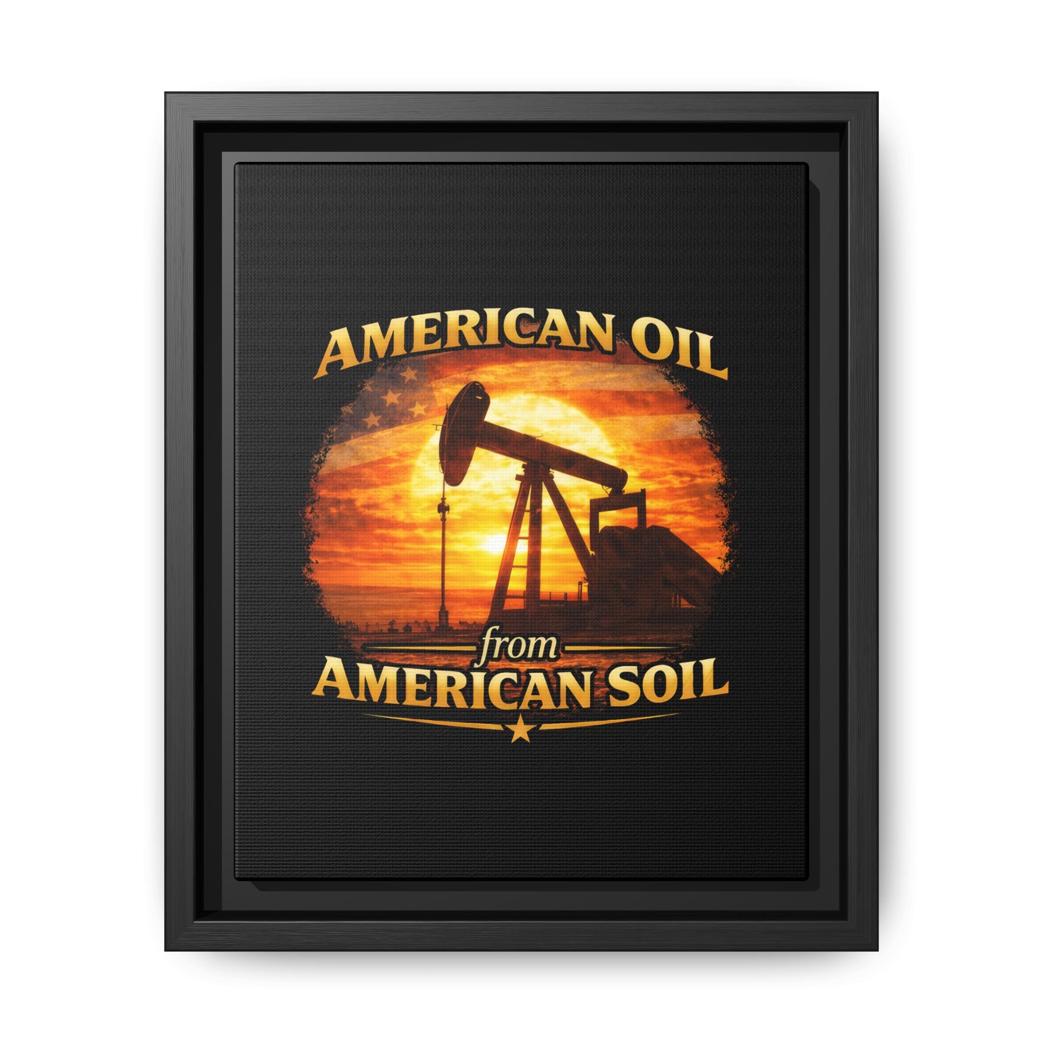 American Oil from American Soil - Framed Matte Canvas Wall Art