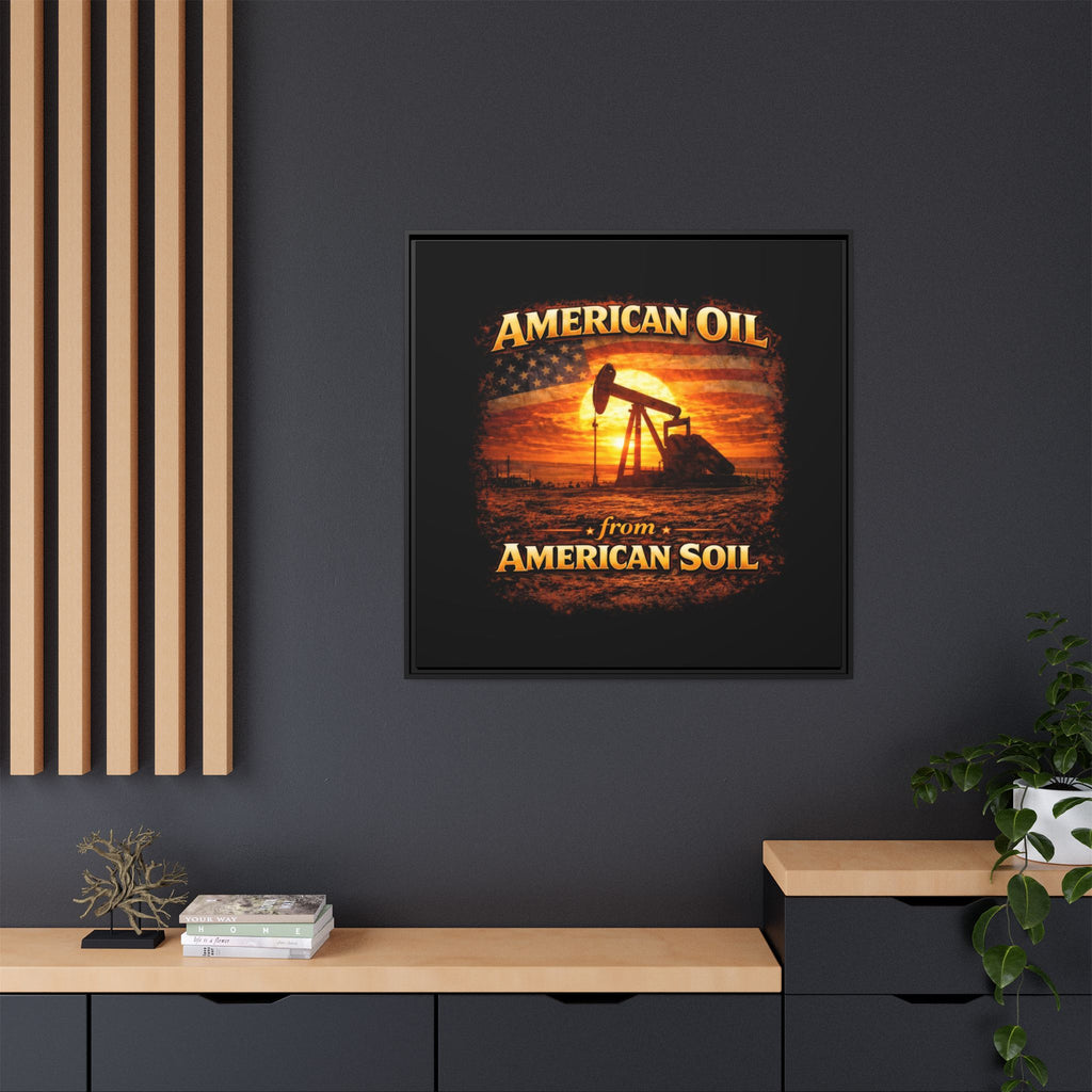 Pump Jack - Framed Matte Canvas Wall Art