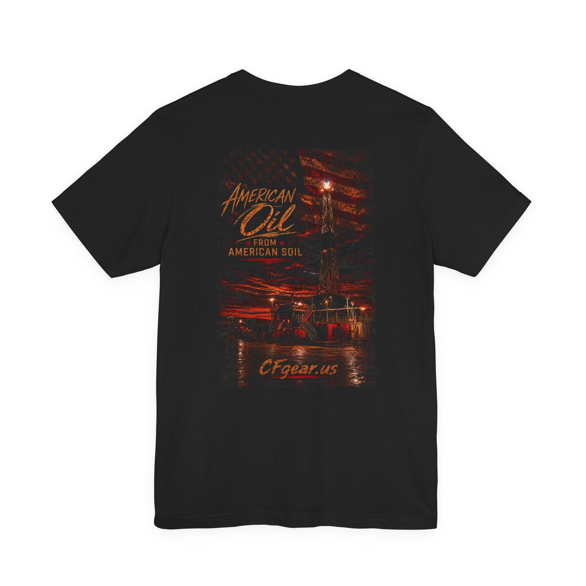 CFgear Crew Ice Rig T‑Shirt — "American Oil From American Soil" Graphic Tee
