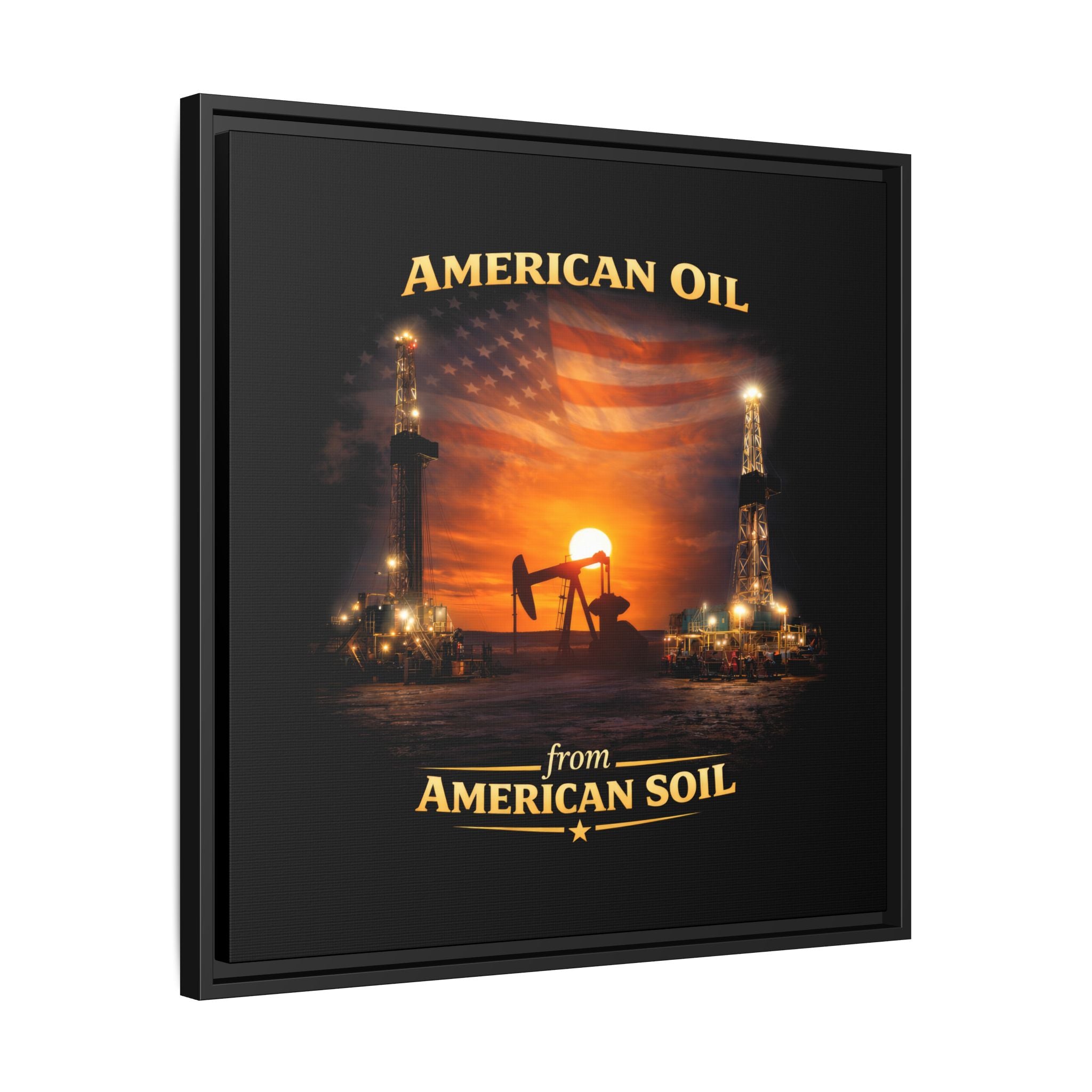 Oil Field - Framed Matte Canvas Wall Art