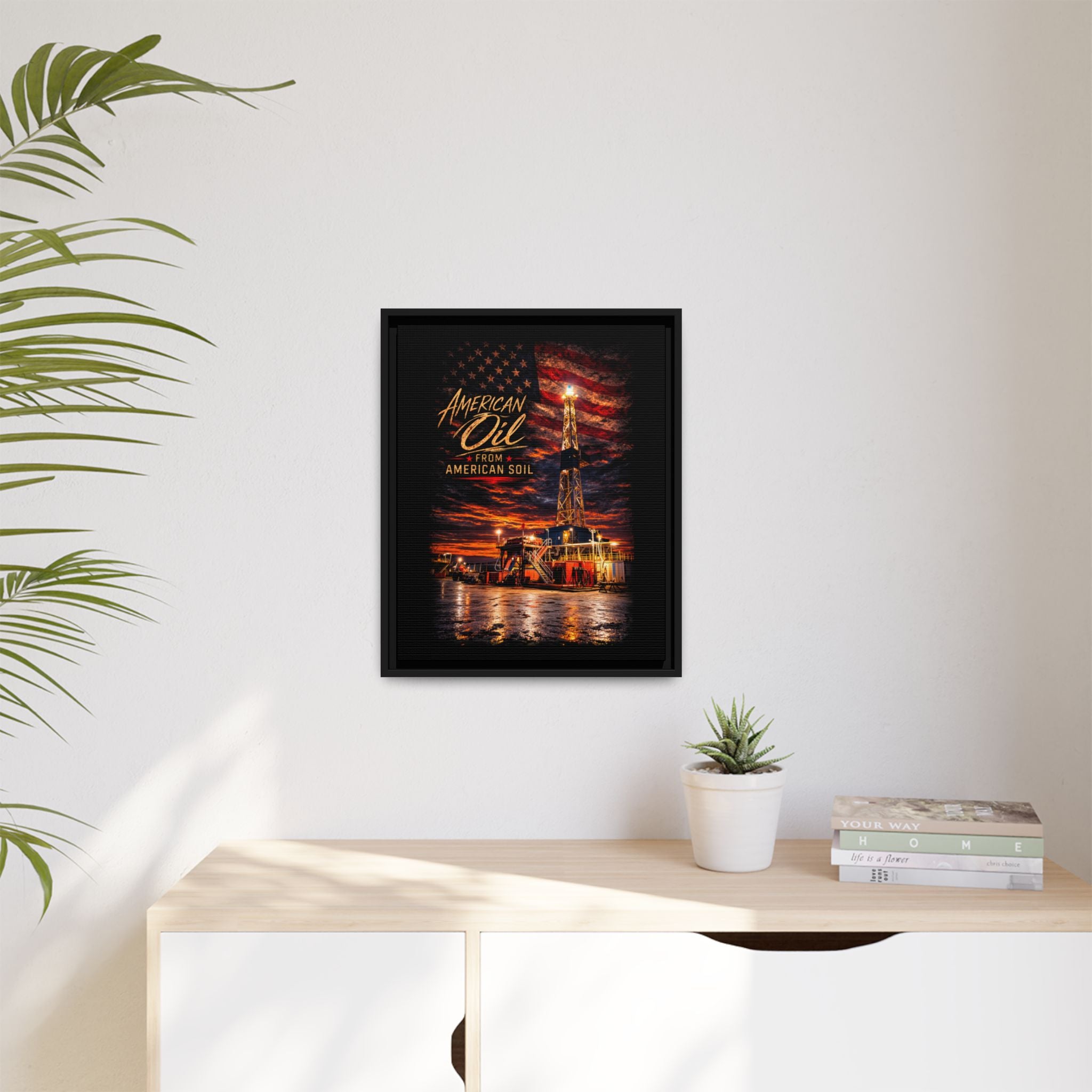 Ice Rig - Framed Matte Canvas Wall Art