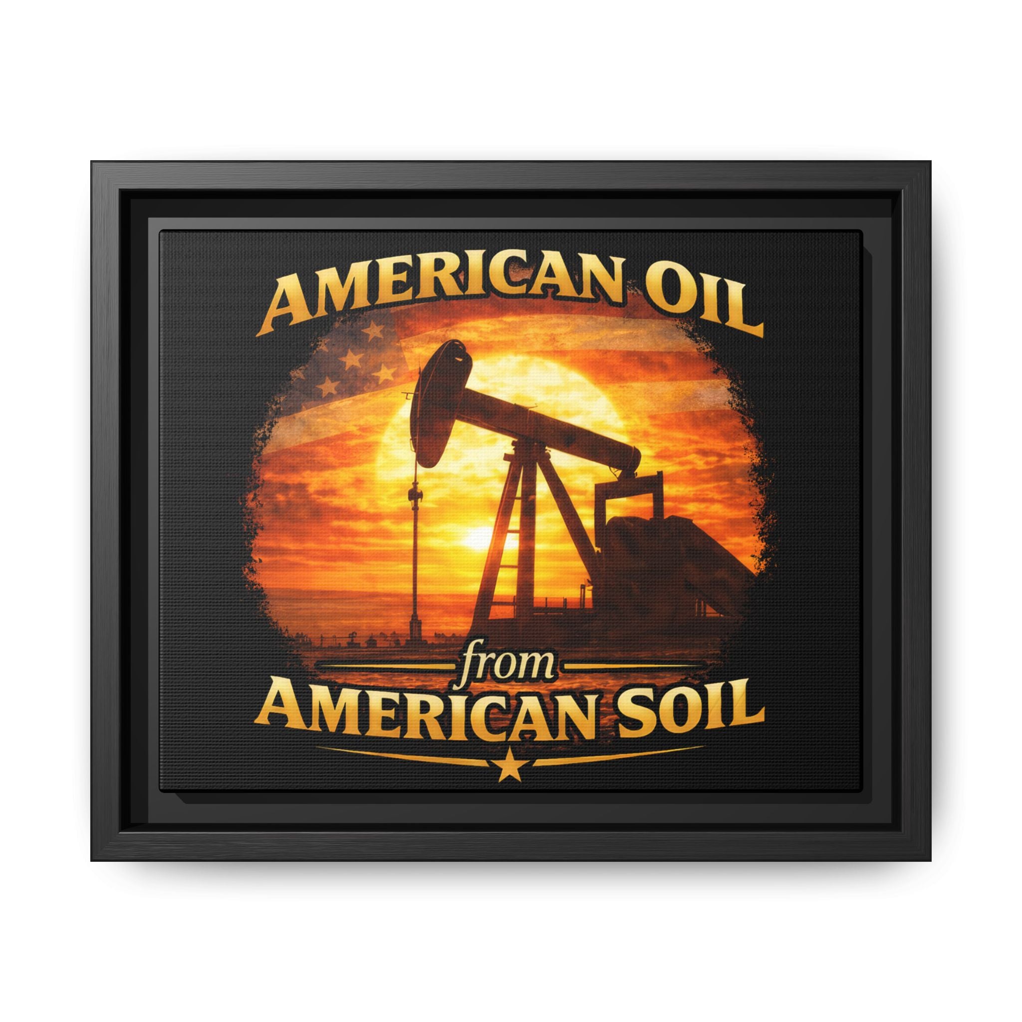 American Oil from American Soil - Framed Matte Canvas Wall Art