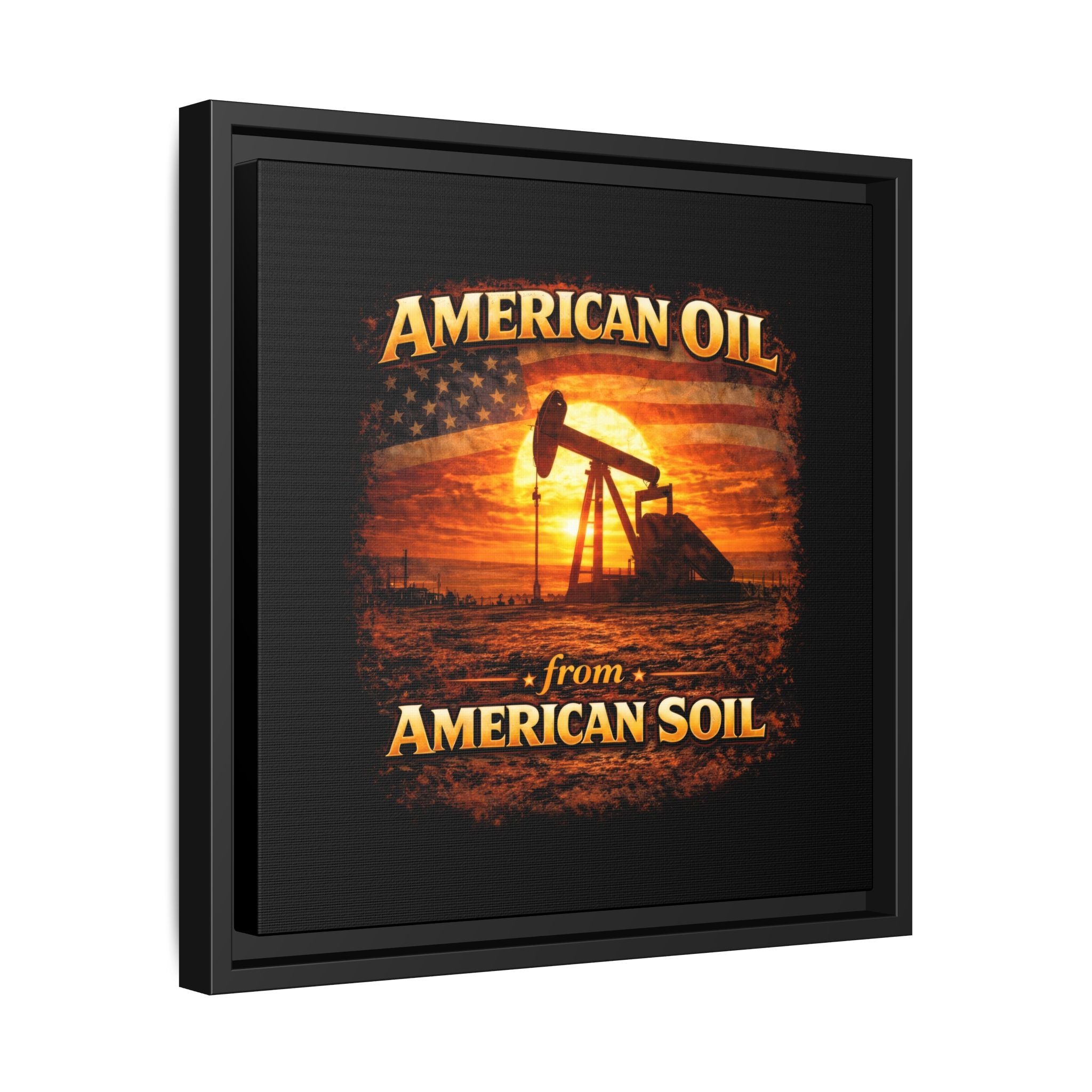 Pump Jack - Framed Matte Canvas Wall Art