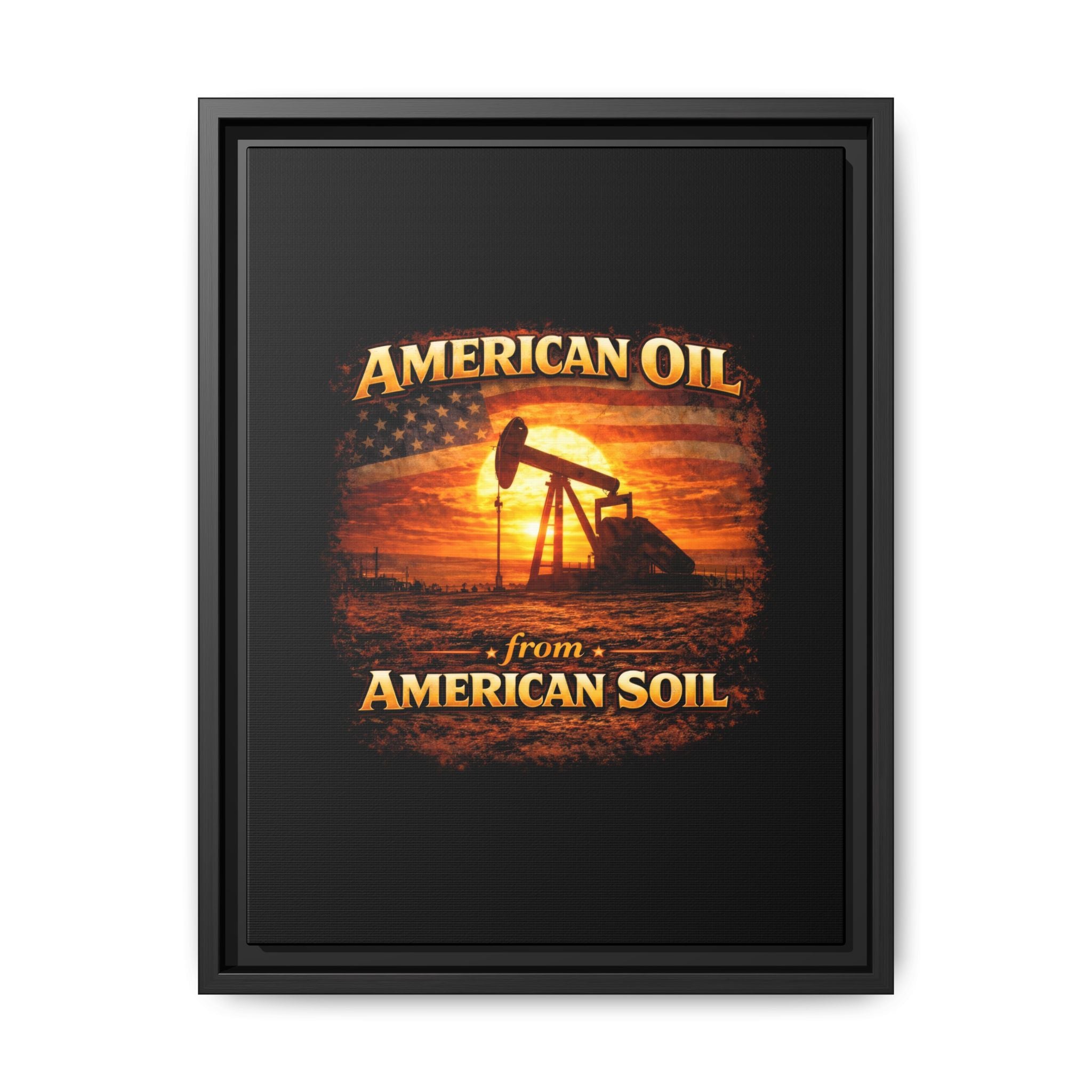 Pump Jack - Framed Matte Canvas Wall Art