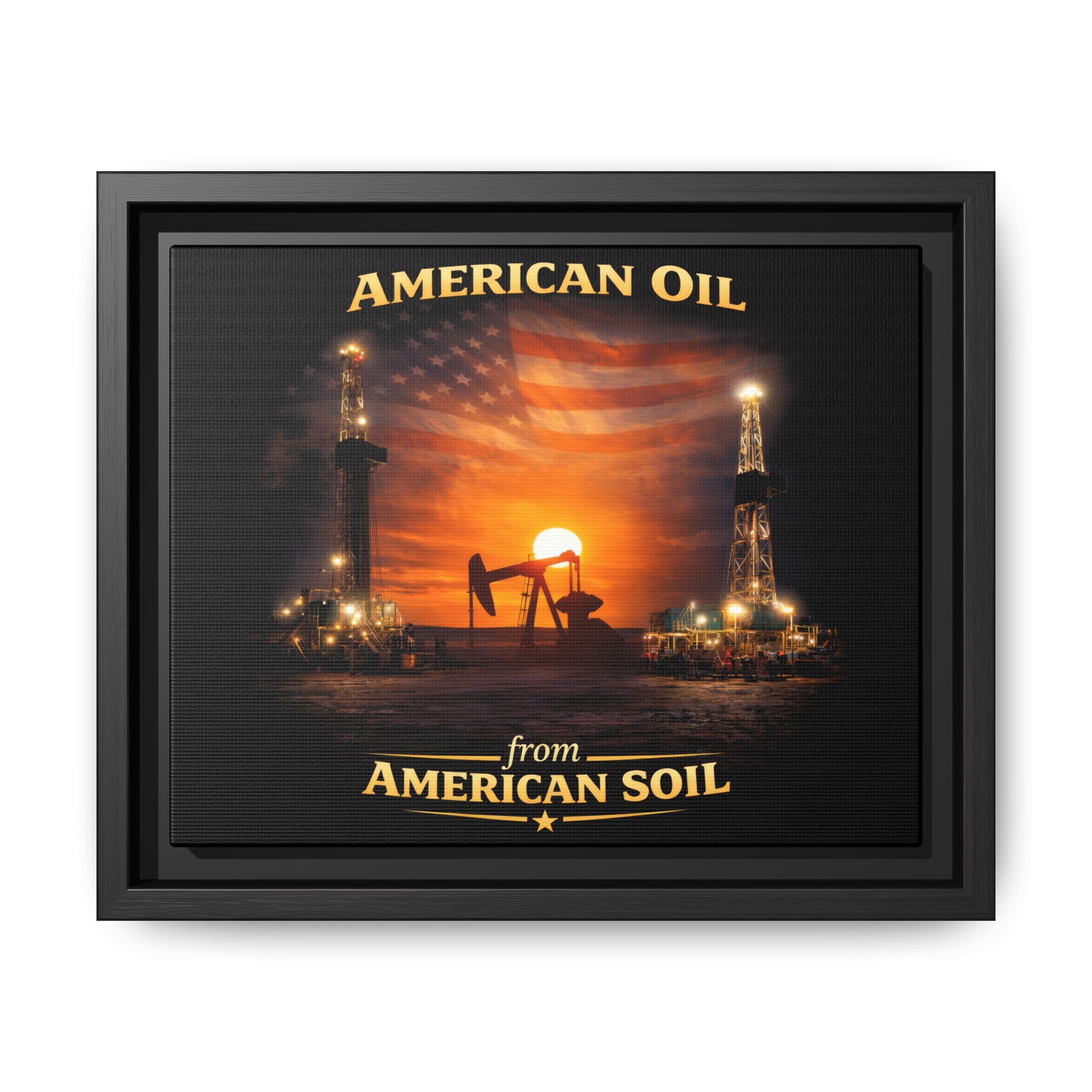 Oil Field - Framed Matte Canvas Wall Art