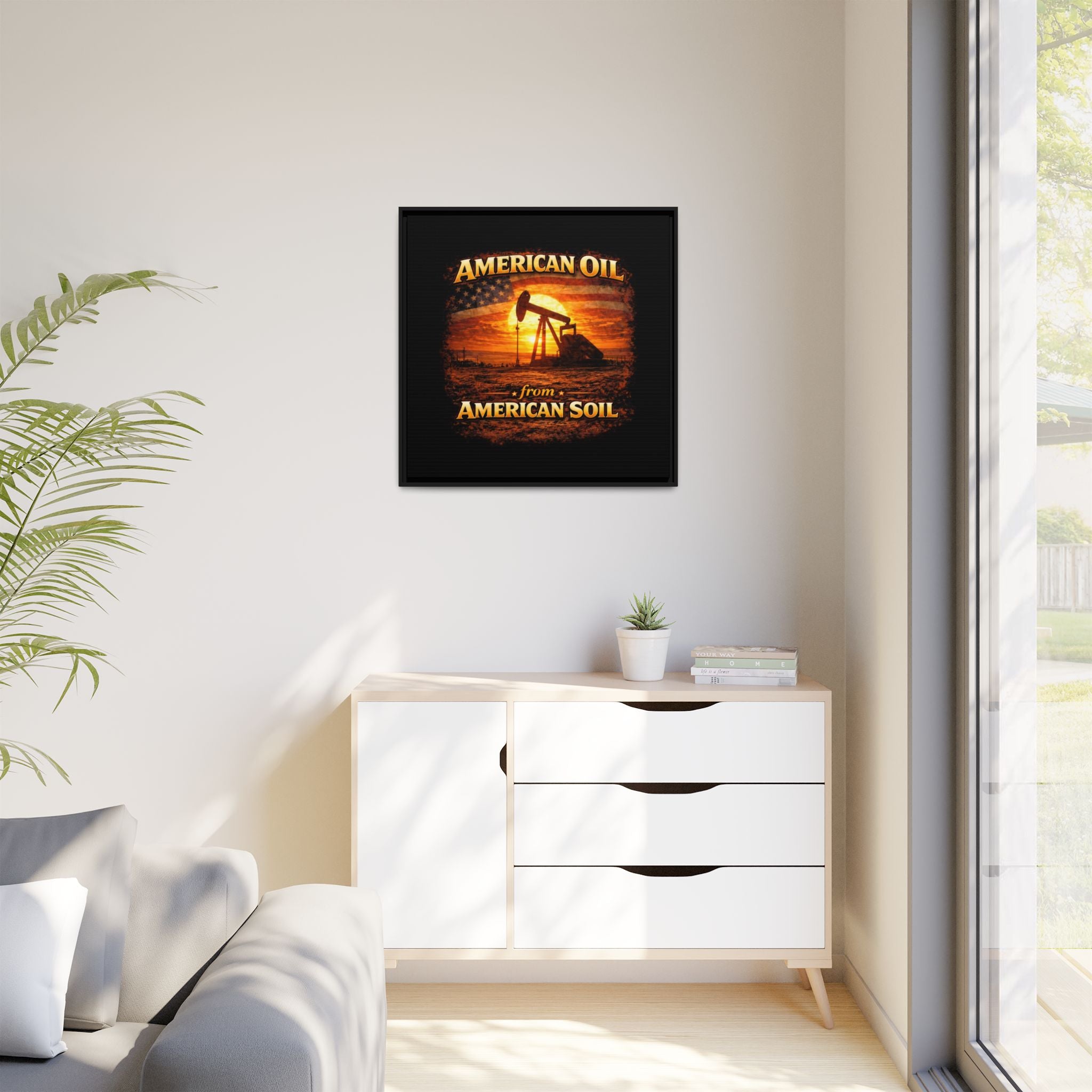 Pump Jack - Framed Matte Canvas Wall Art
