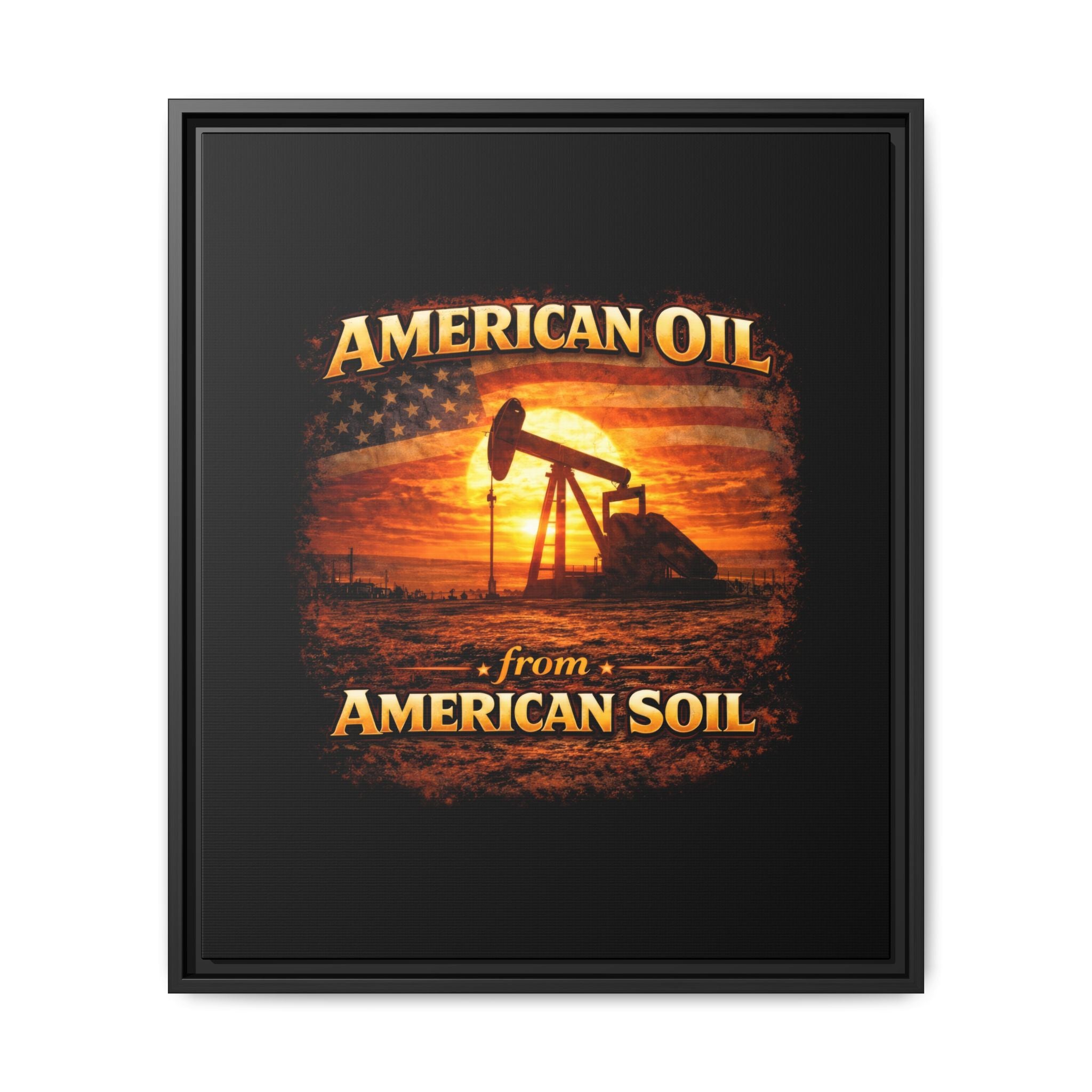 Pump Jack - Framed Matte Canvas Wall Art