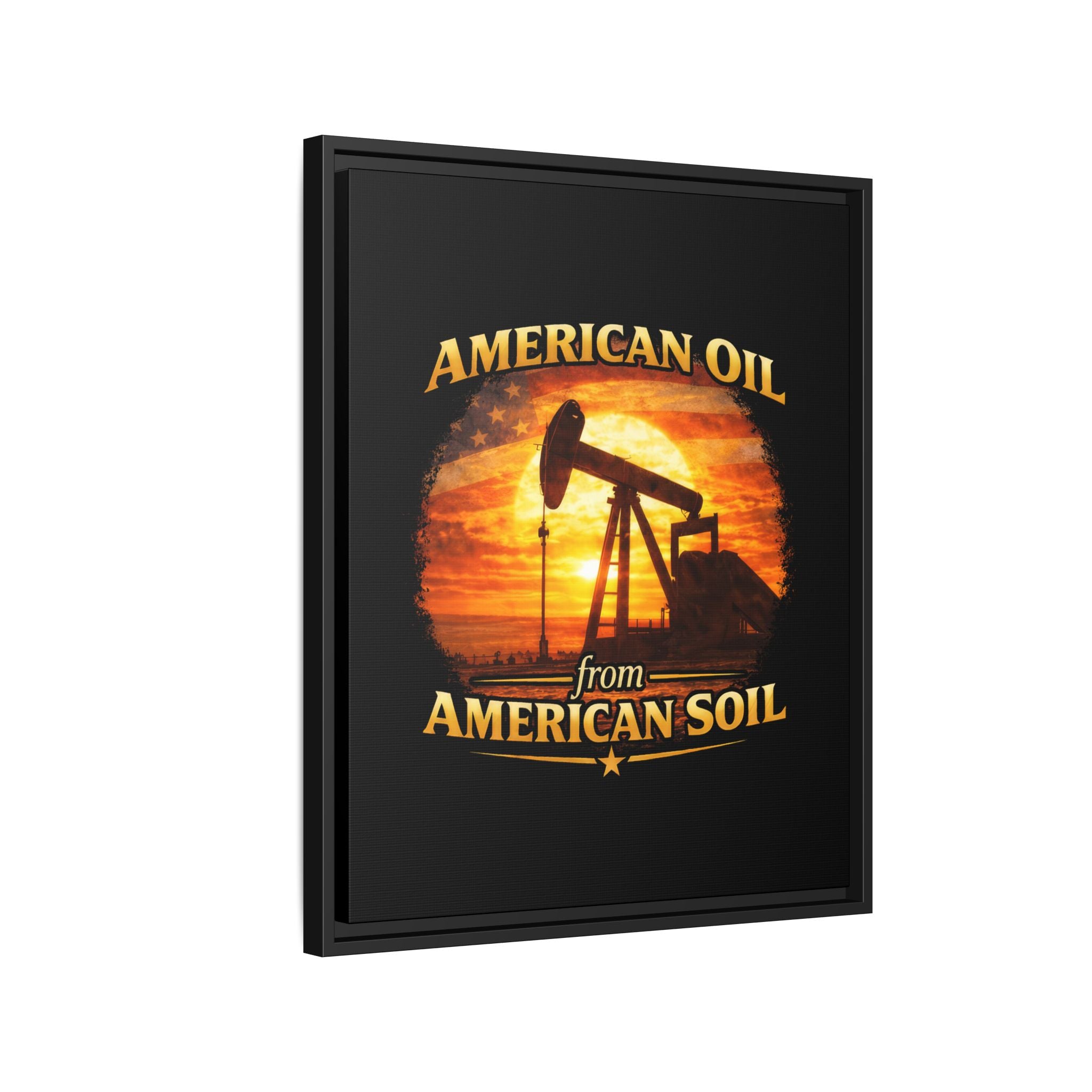 American Oil from American Soil - Framed Matte Canvas Wall Art