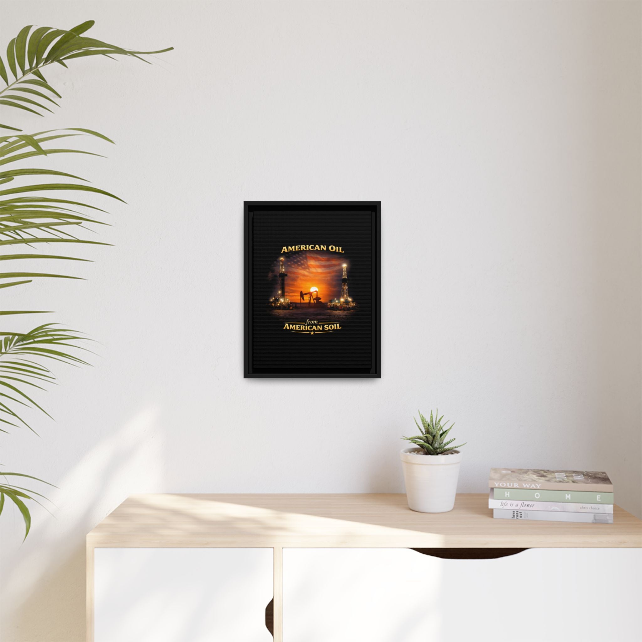Oil Field - Framed Matte Canvas Wall Art