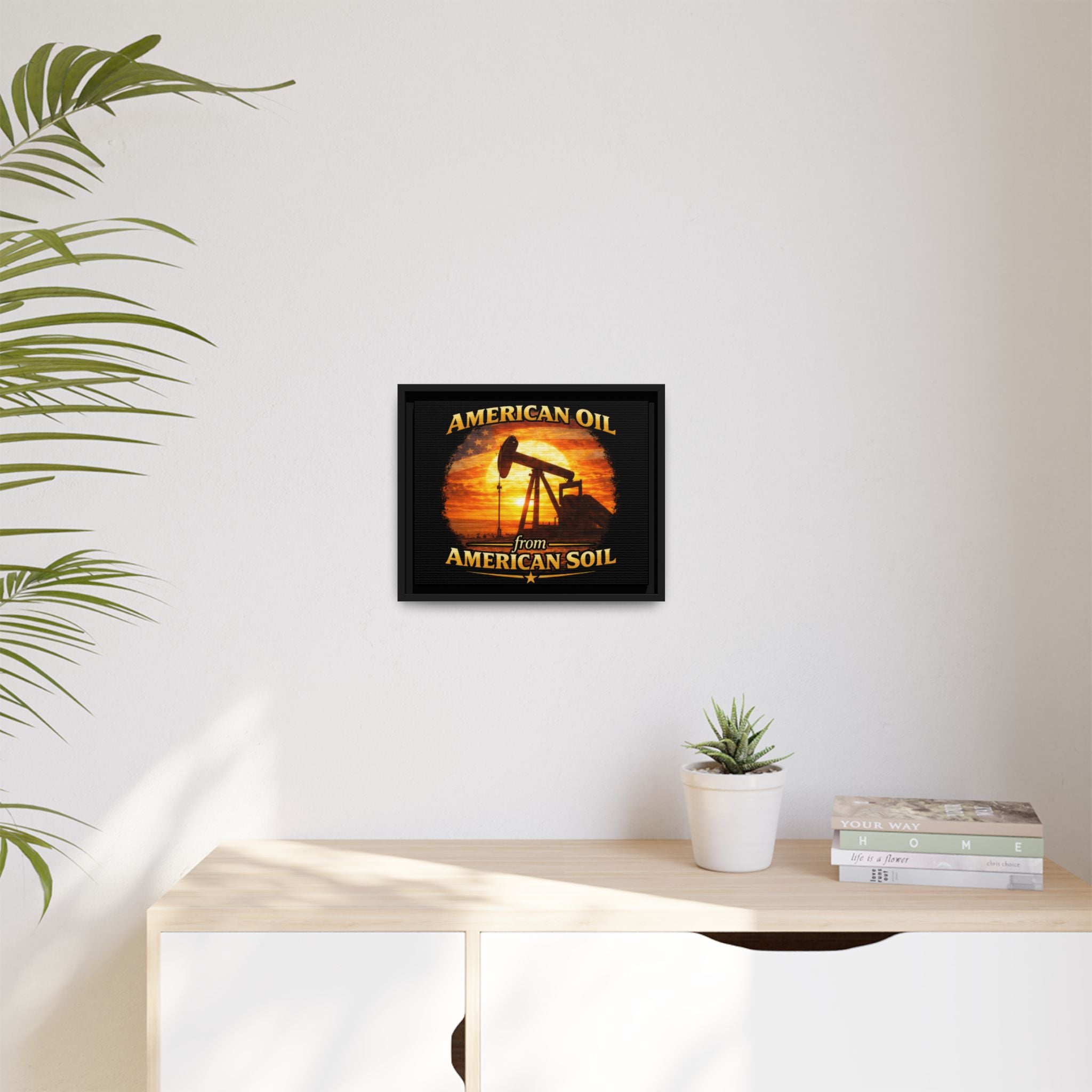 American Oil from American Soil - Framed Matte Canvas Wall Art