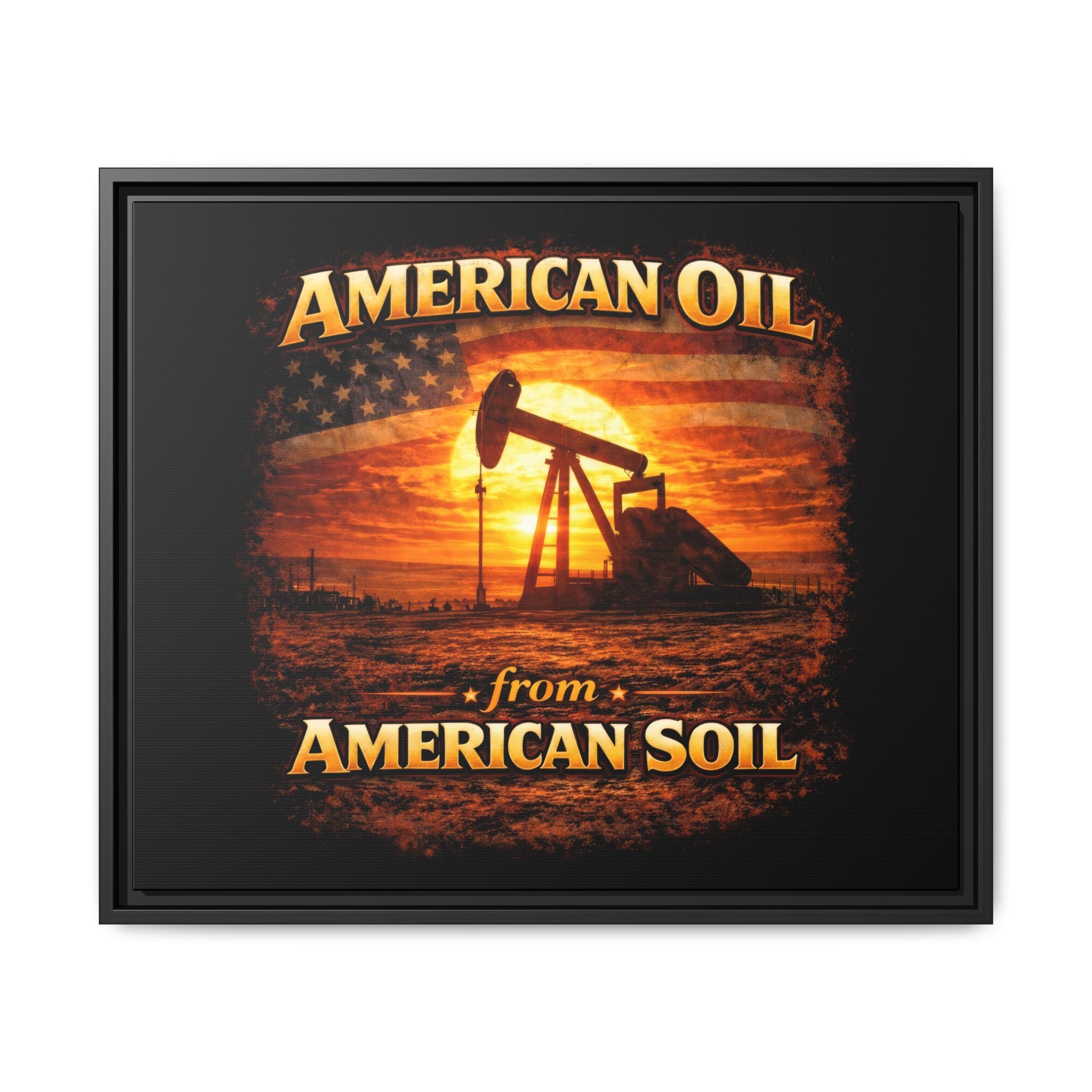 Pump Jack - Framed Matte Canvas Wall Art