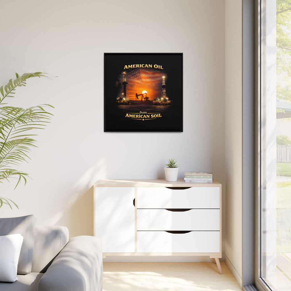 Oil Field - Framed Matte Canvas Wall Art
