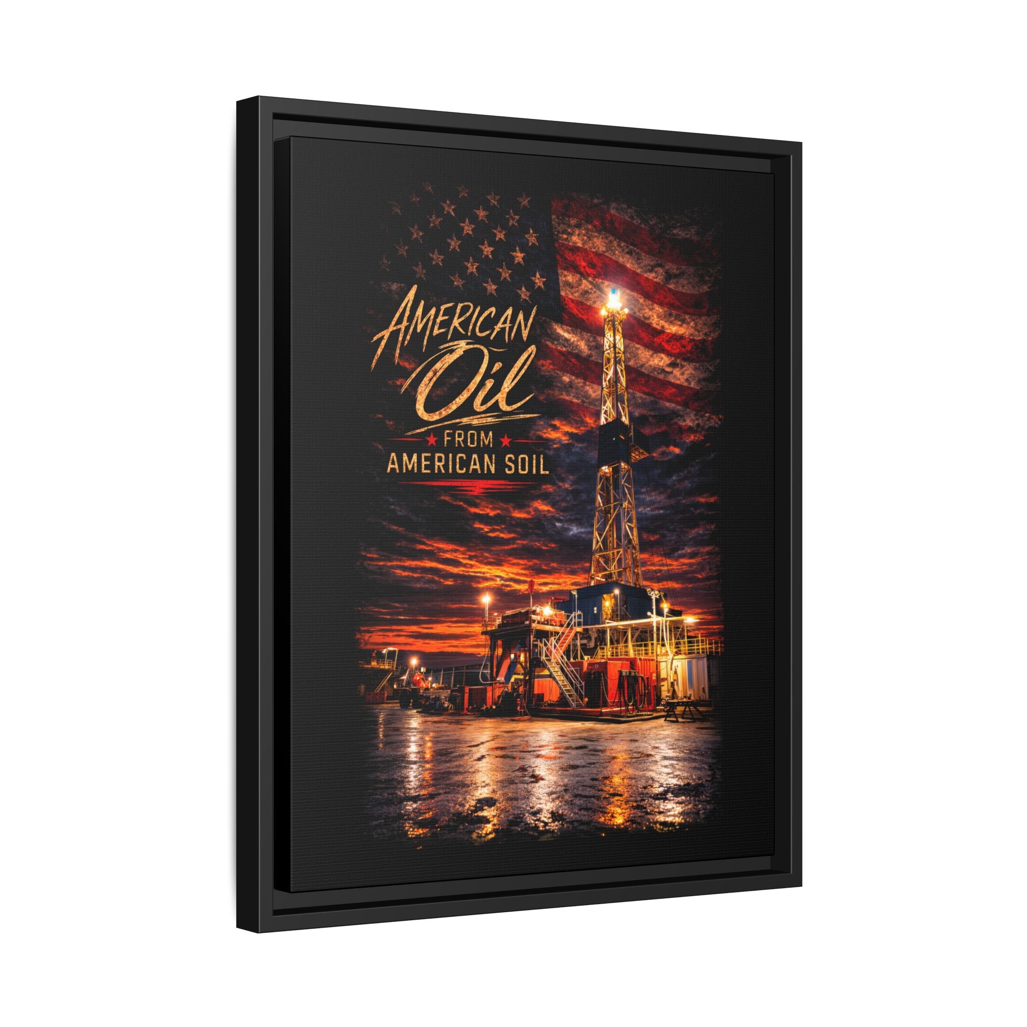 Ice Rig - Framed Matte Canvas Wall Art