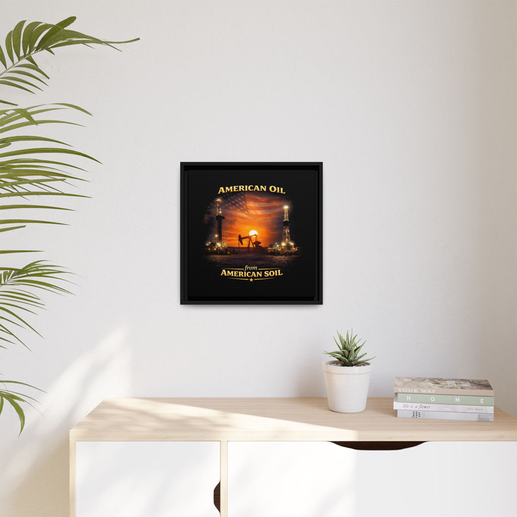 Oil Field - Framed Matte Canvas Wall Art