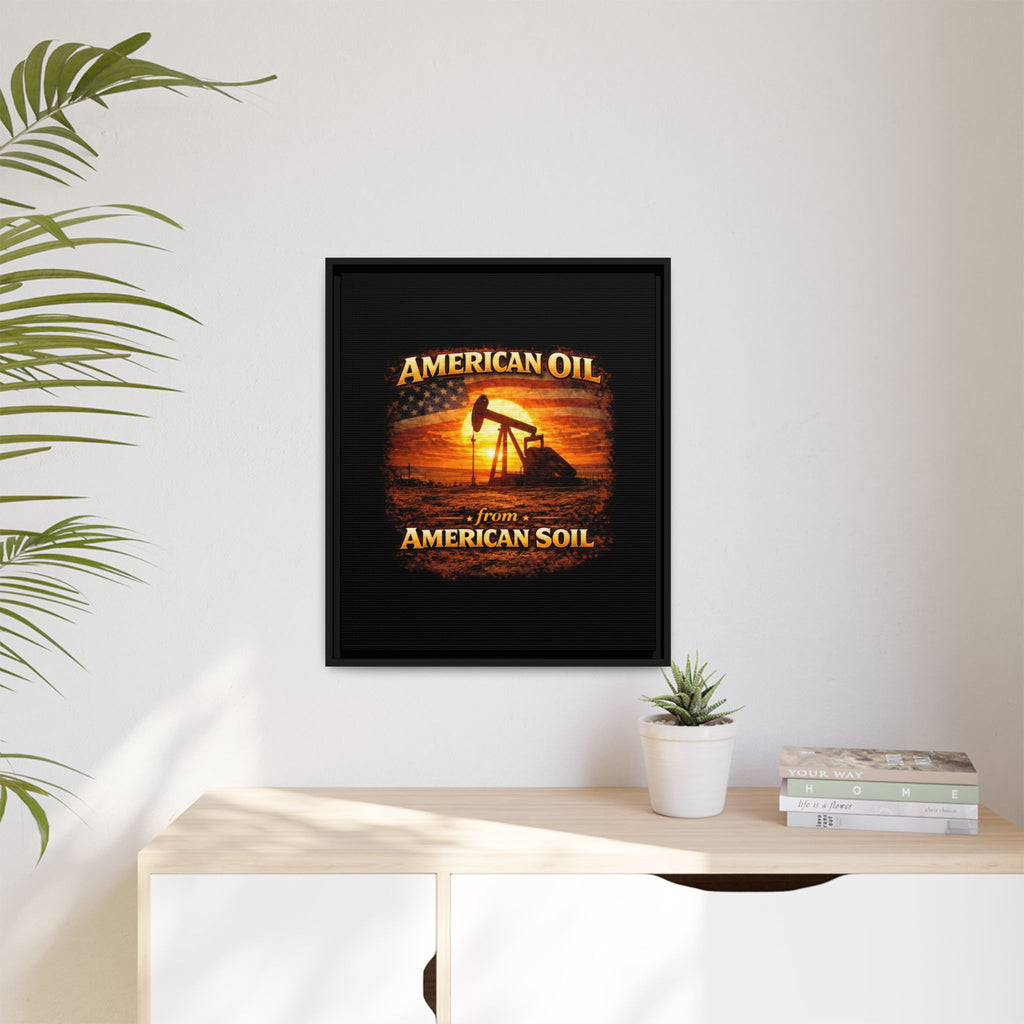 Pump Jack - Framed Matte Canvas Wall Art