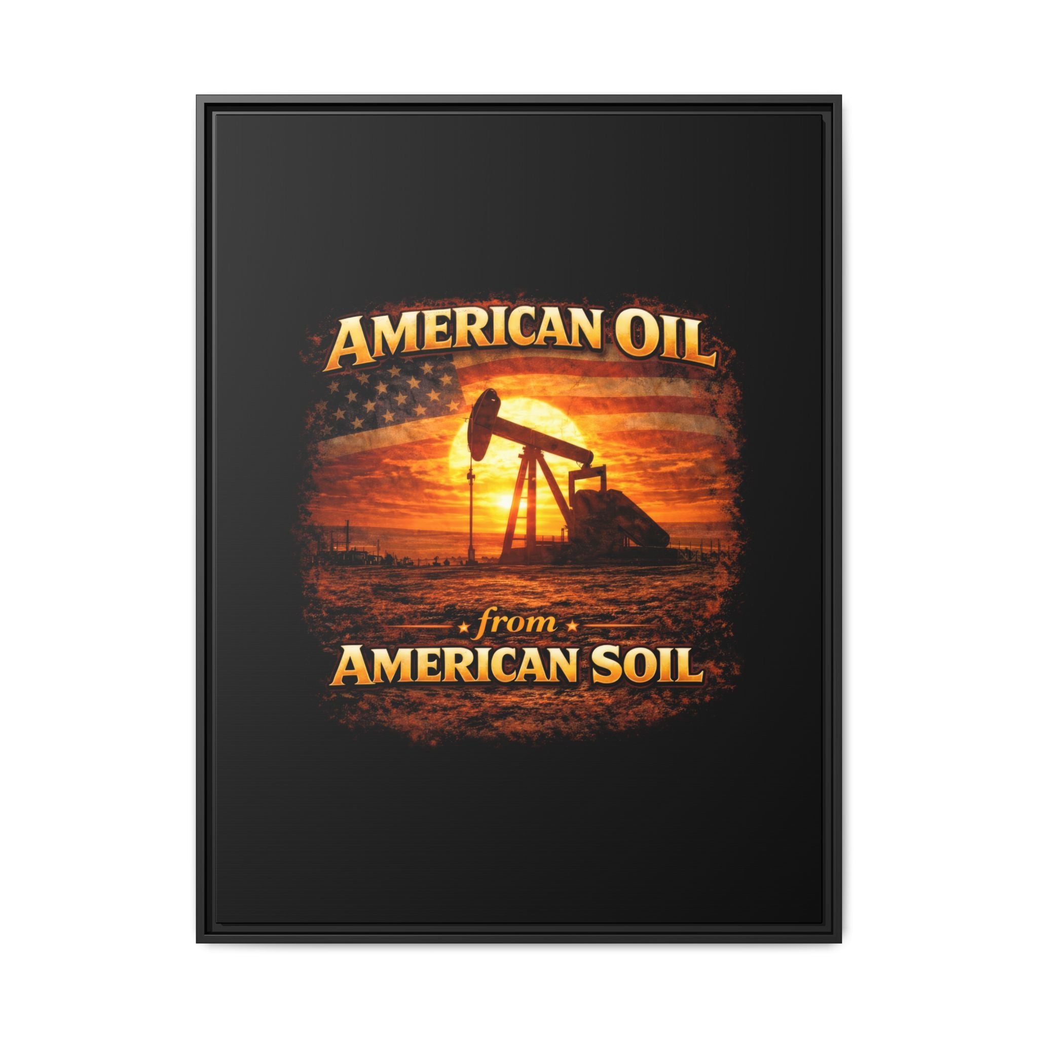 Pump Jack - Framed Matte Canvas Wall Art