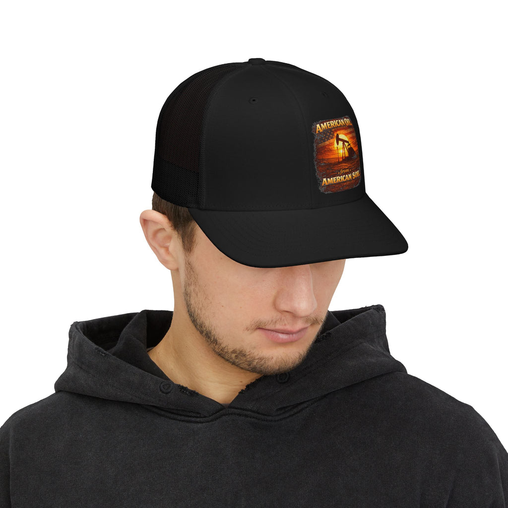 American Oilfield Sunset Snapback Trucker Cap