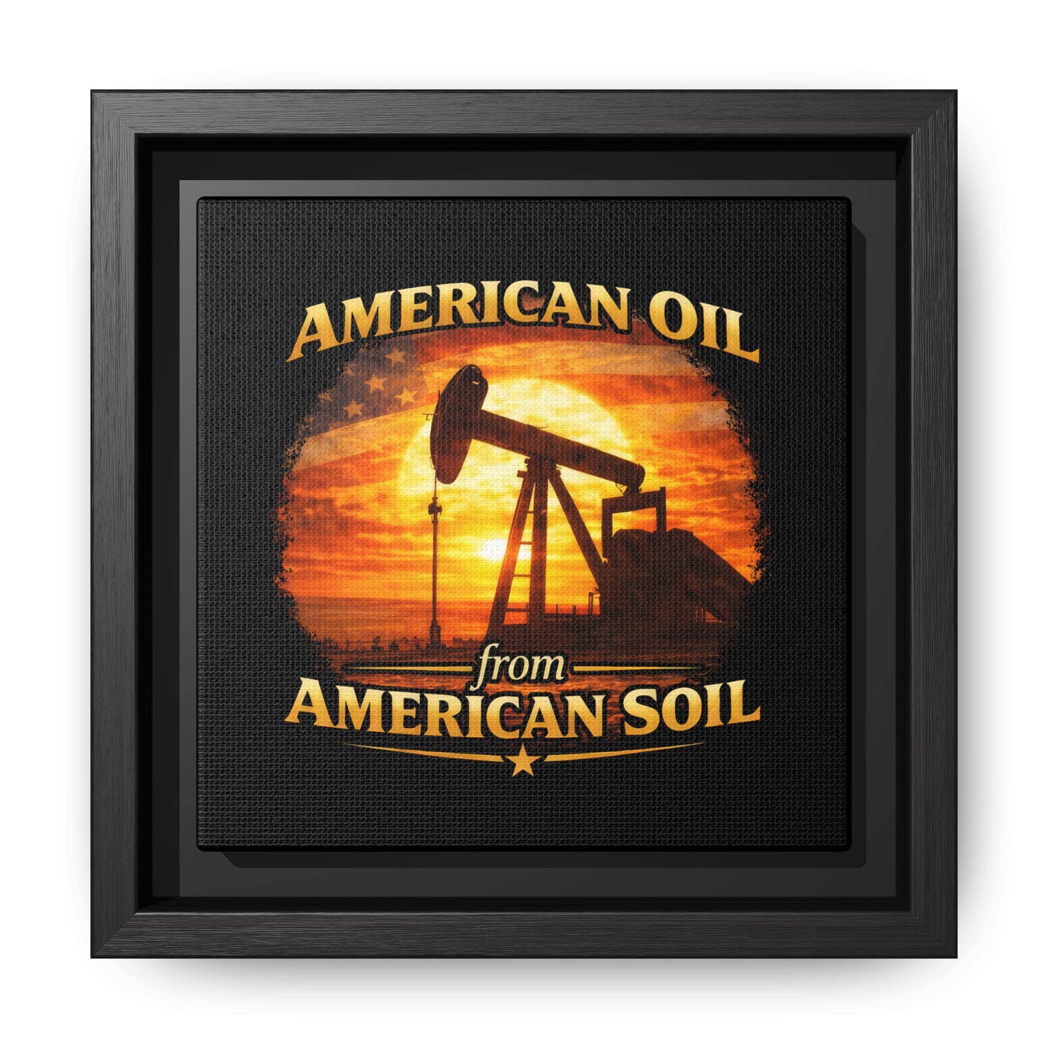 American Oil from American Soil - Framed Matte Canvas Wall Art