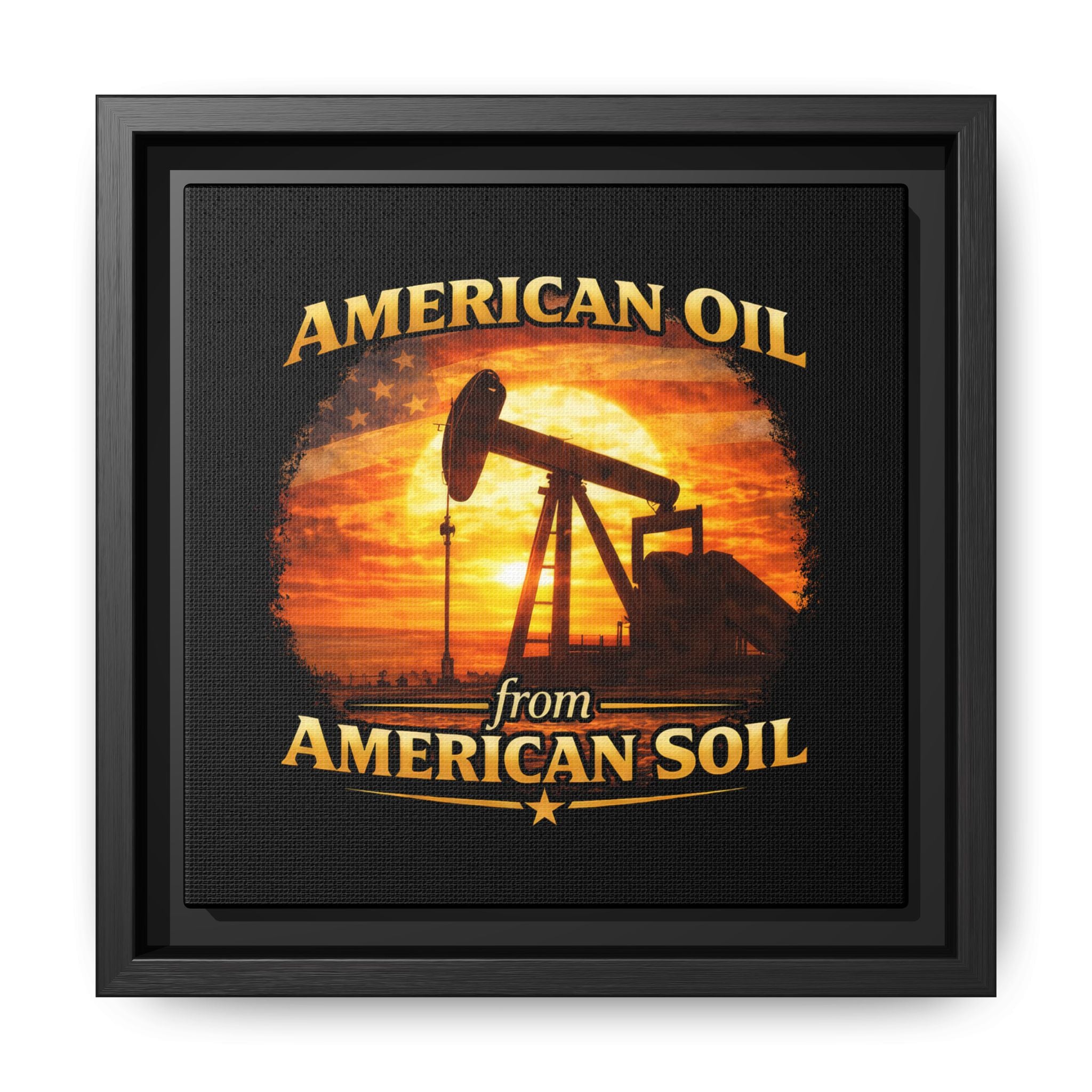 American Oil from American Soil - Framed Matte Canvas Wall Art
