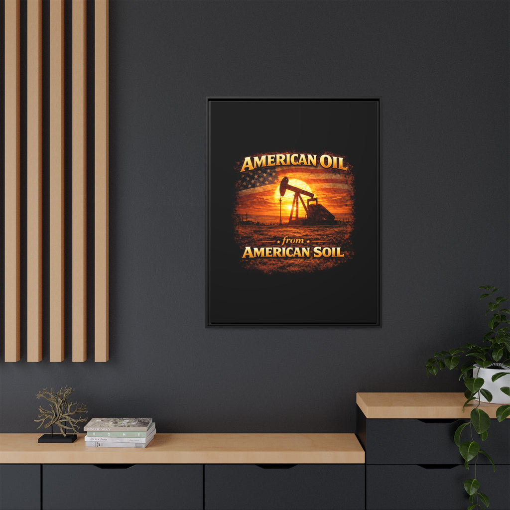 Pump Jack - Framed Matte Canvas Wall Art