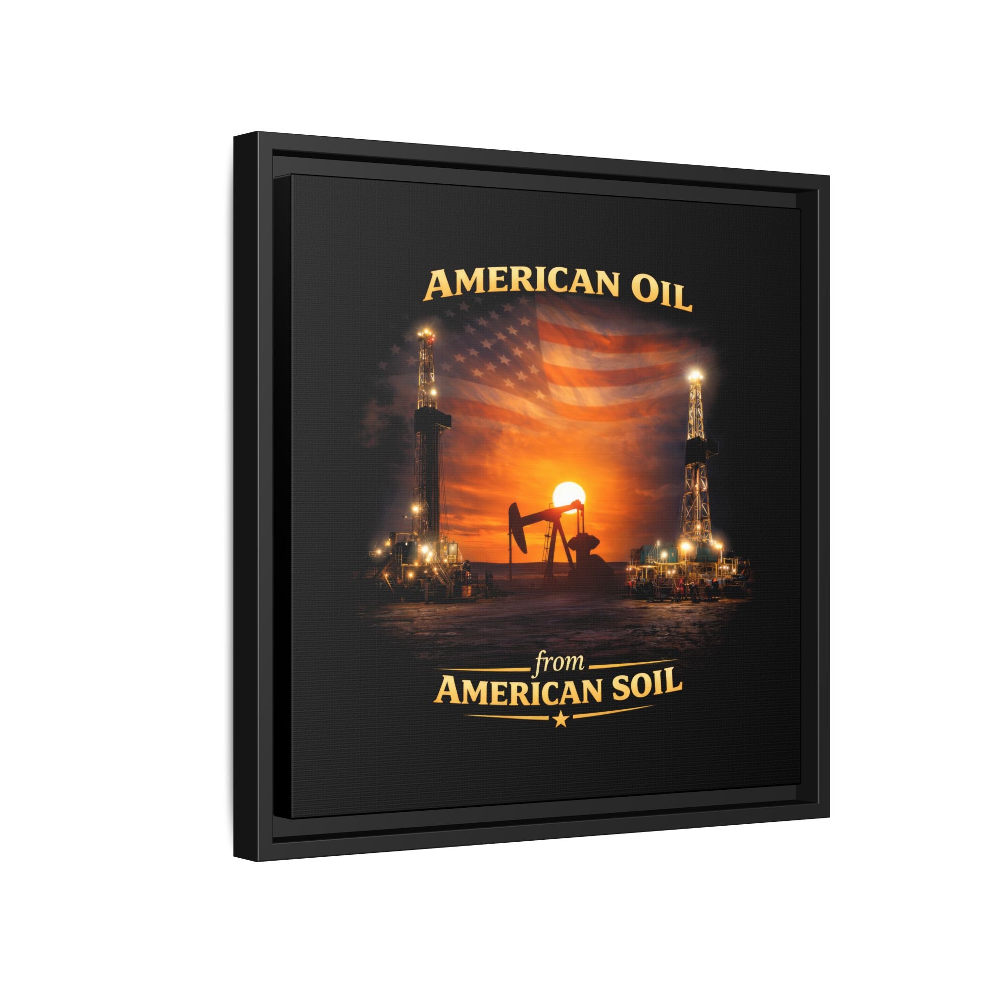 Oil Field - Framed Matte Canvas Wall Art