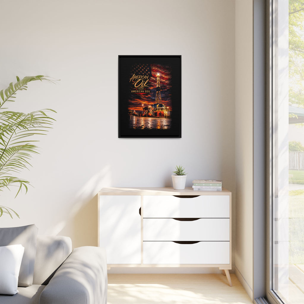 Ice Rig - Framed Matte Canvas Wall Art