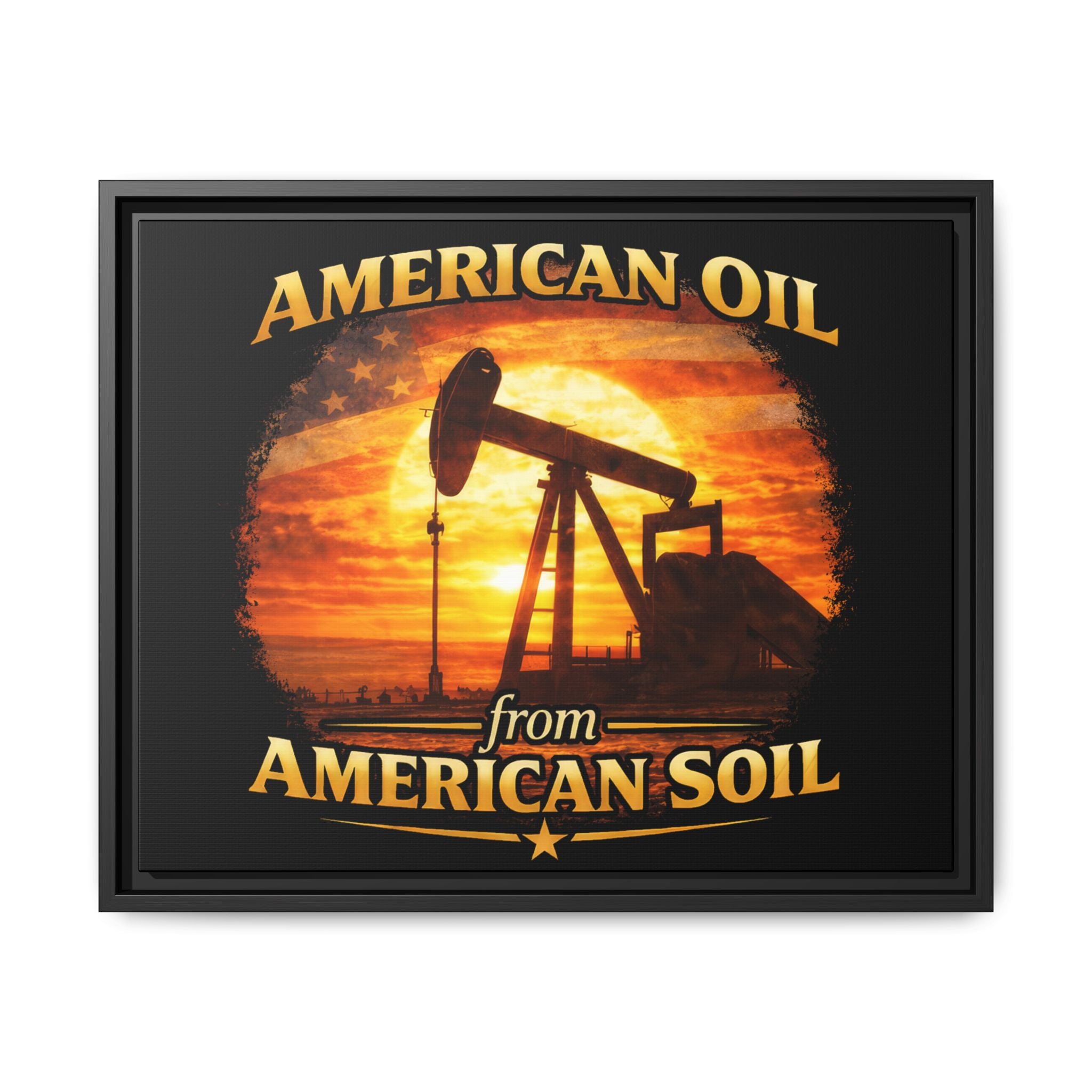 American Oil from American Soil - Framed Matte Canvas Wall Art