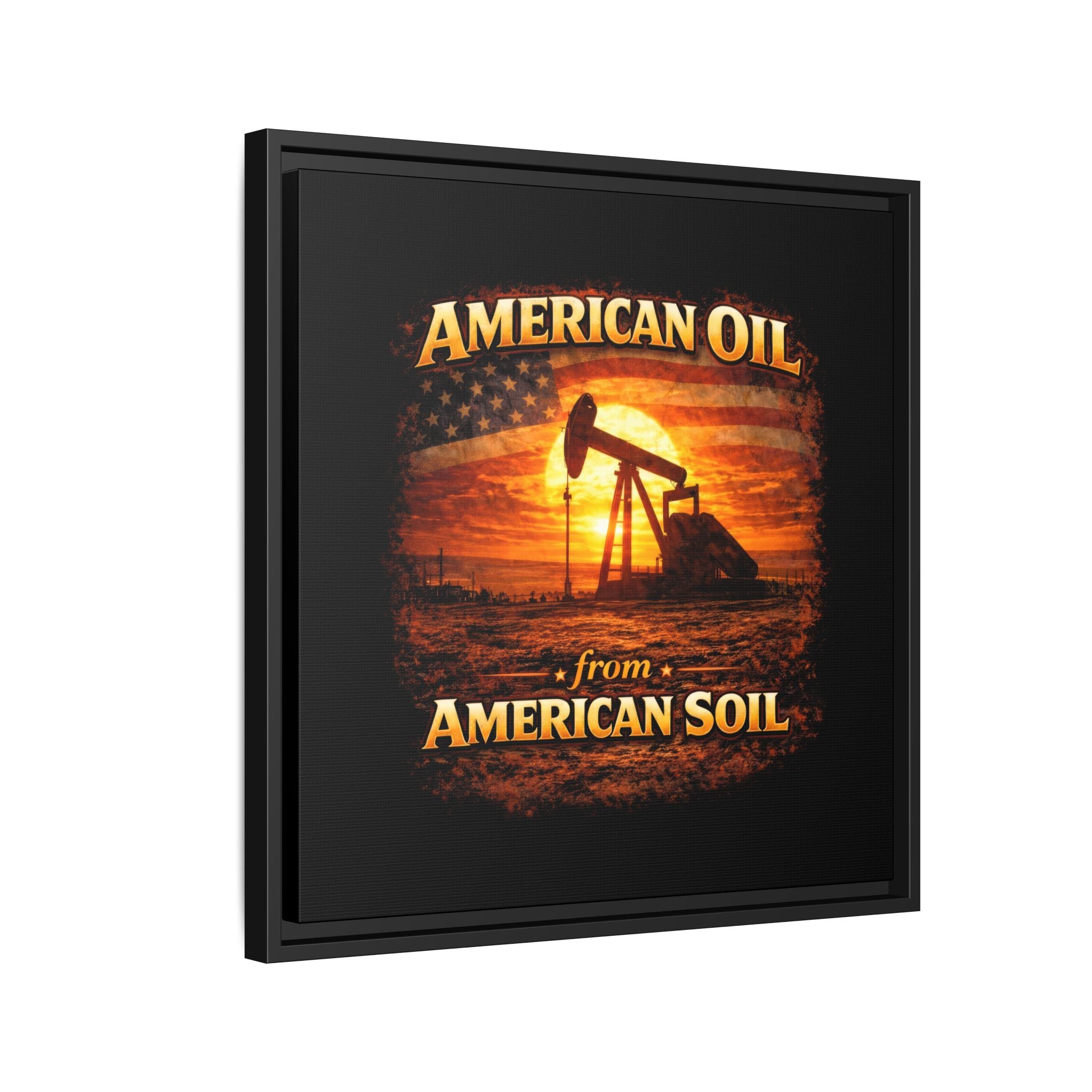 Pump Jack - Framed Matte Canvas Wall Art